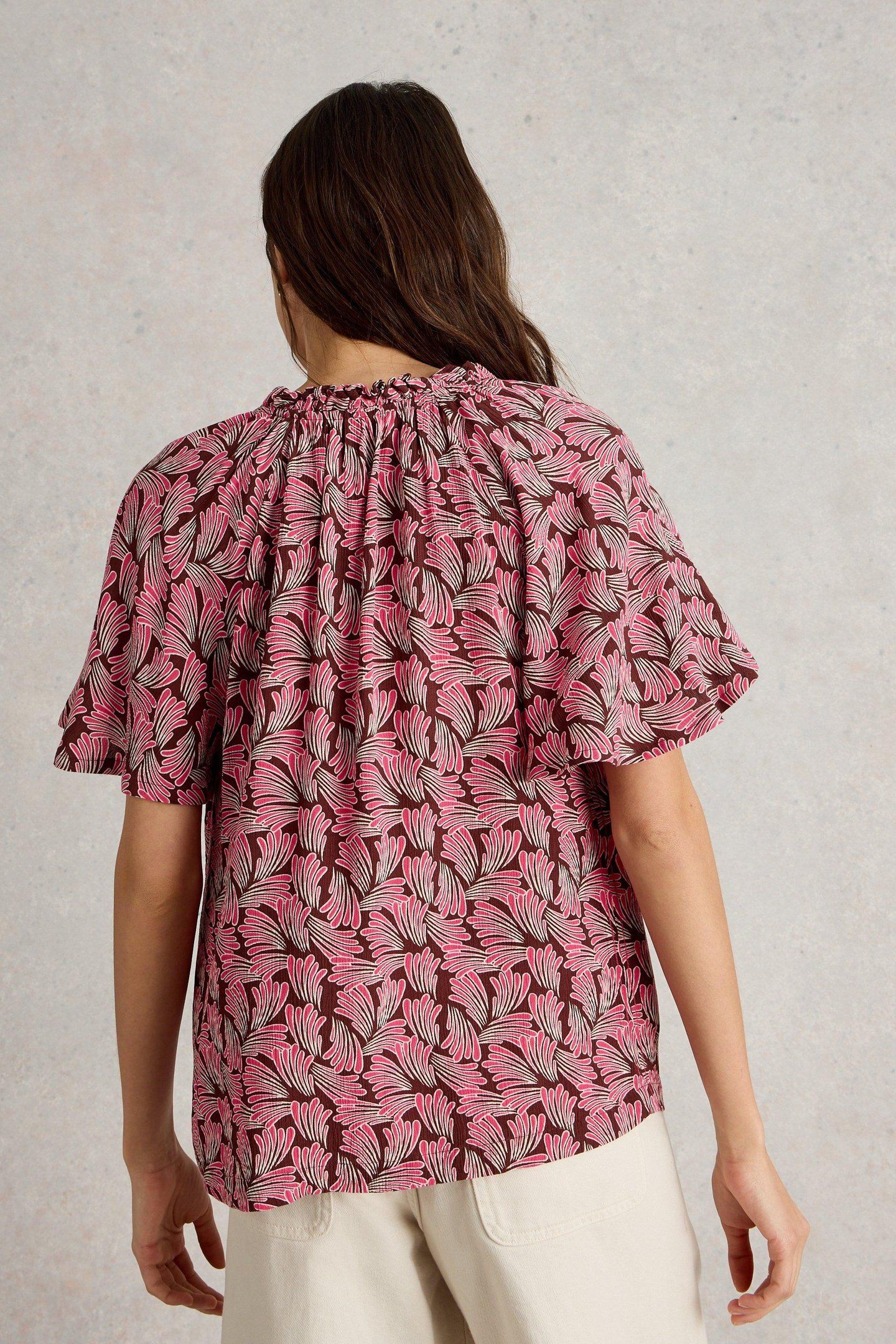 SOPHIA CRINKLE TOP PINK PRINT 2