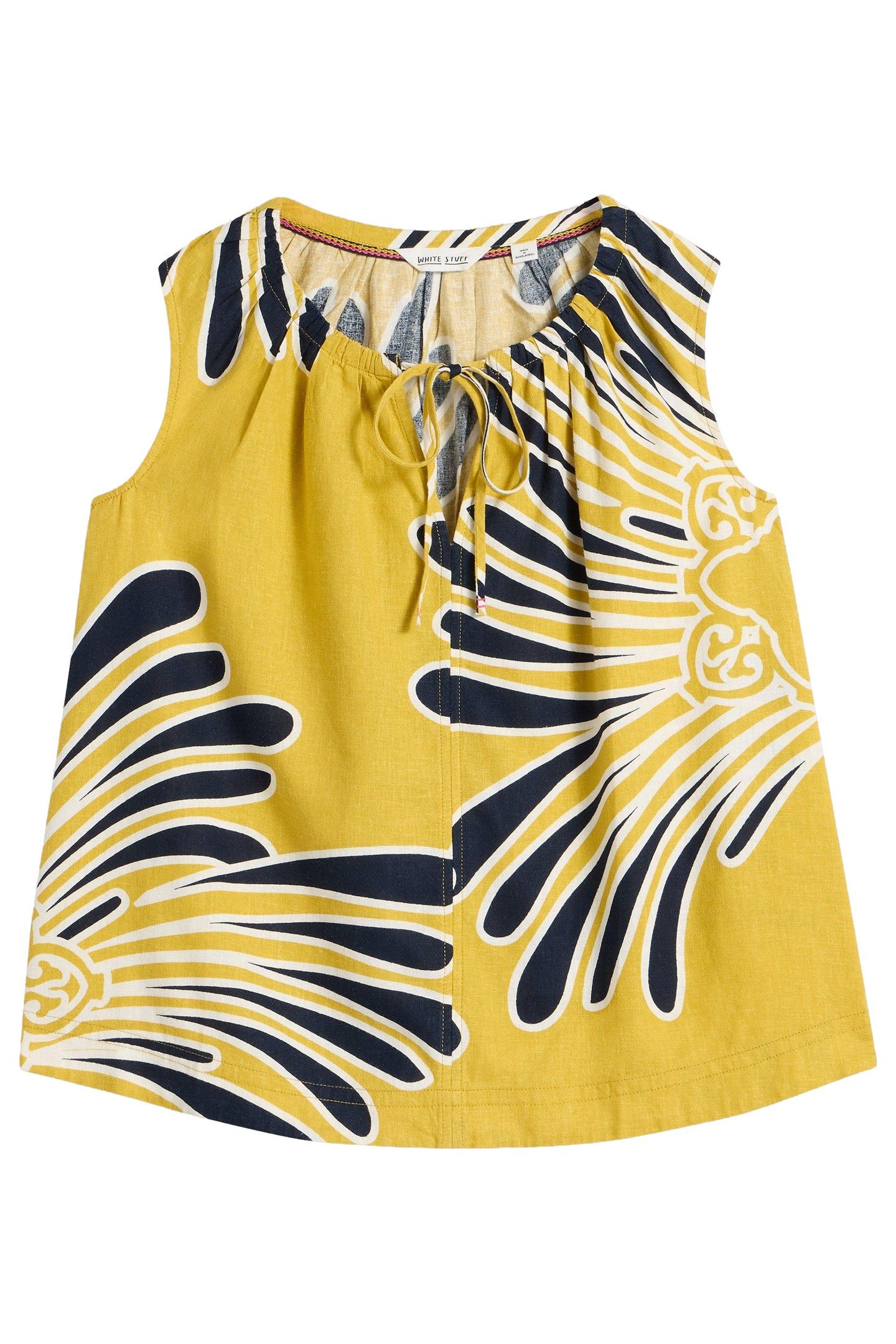 MARLEY LINEN BLEND VEST YELLOW PRINT 4