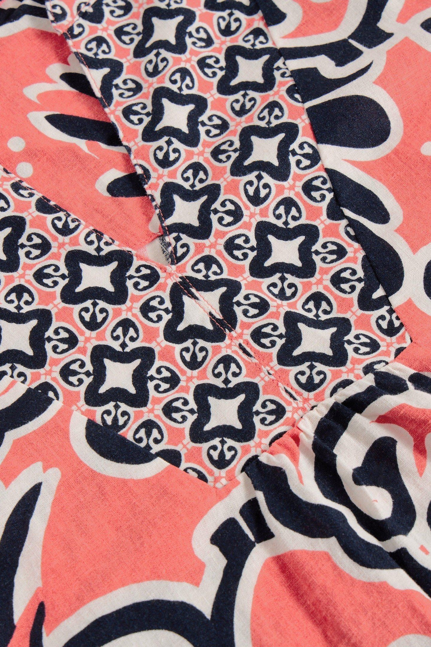 ASH LINEN BLEND TOP CORAL PRINT 5
