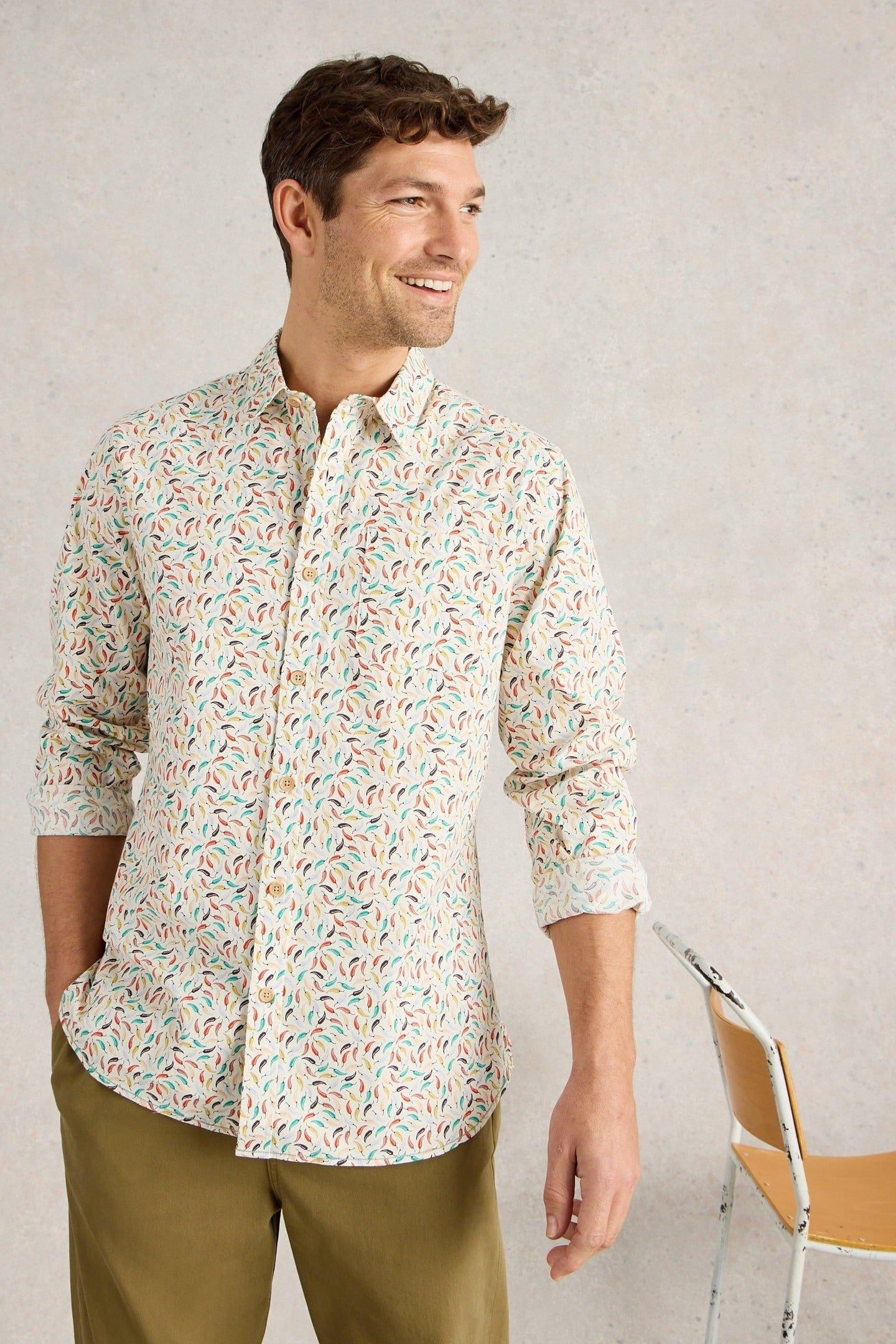 SALCOMBE CHILLIS PRINTED SHIRT WHITE PRINT 6