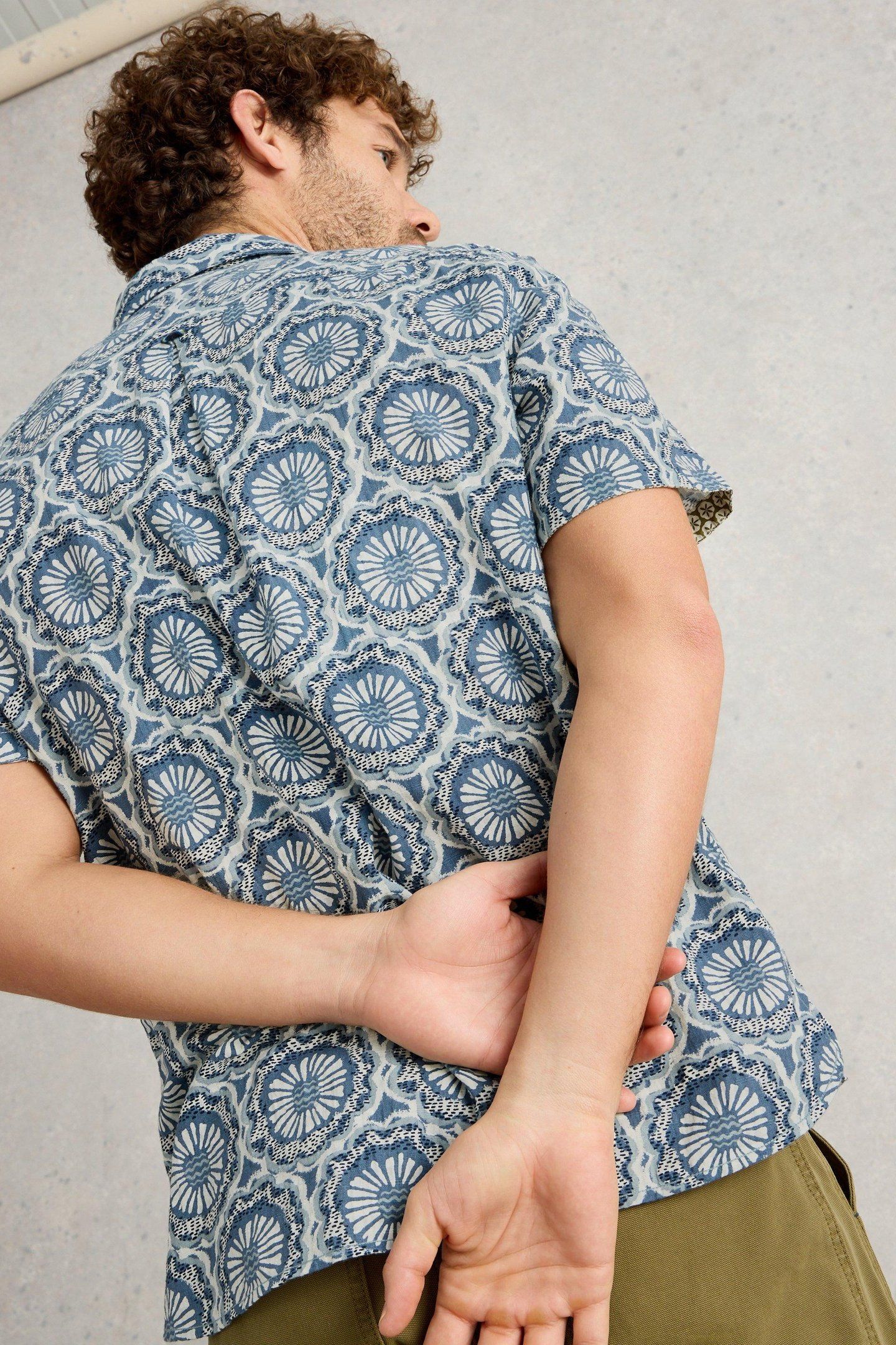 FINSBURY TILE PRINTED SHIRT BLUE PRINT 3