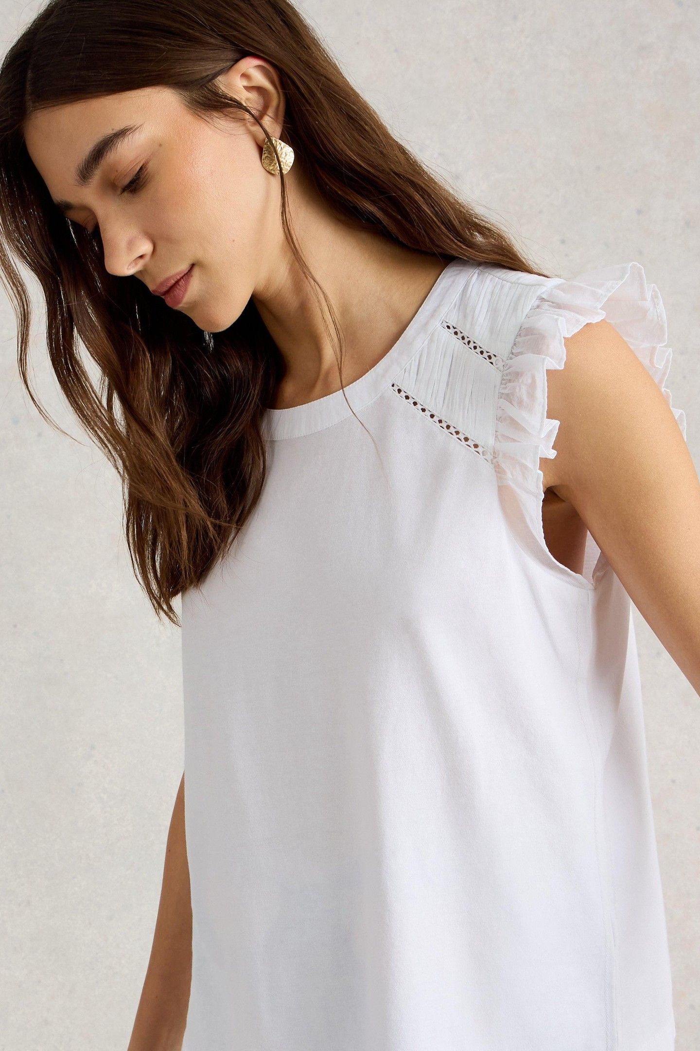 PAIGE FRILL MIX TOP BRILLIANT WHITE 6