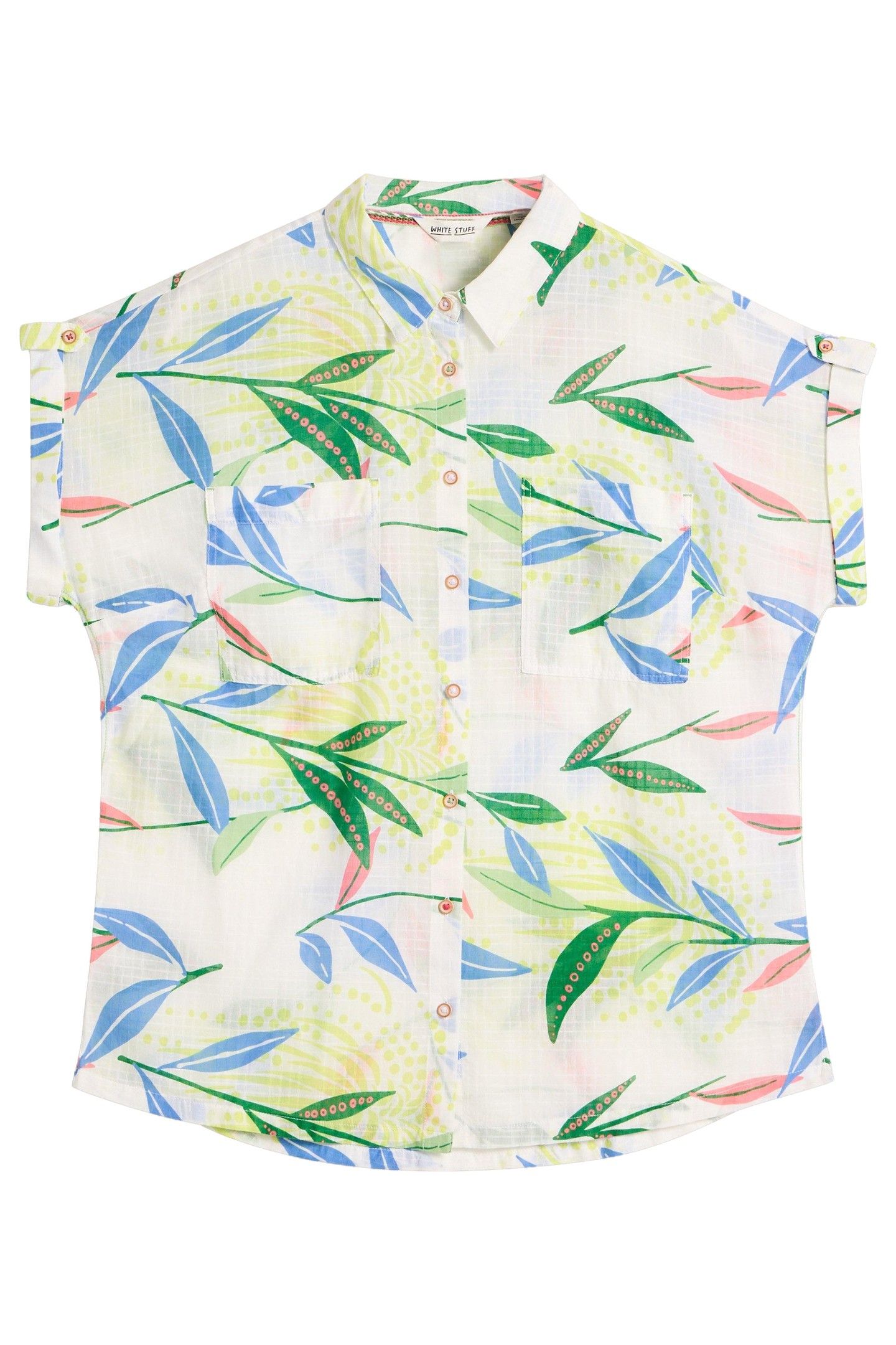 ELLIE ORGANIC COTTON SHIRT IVORY PRINT 4