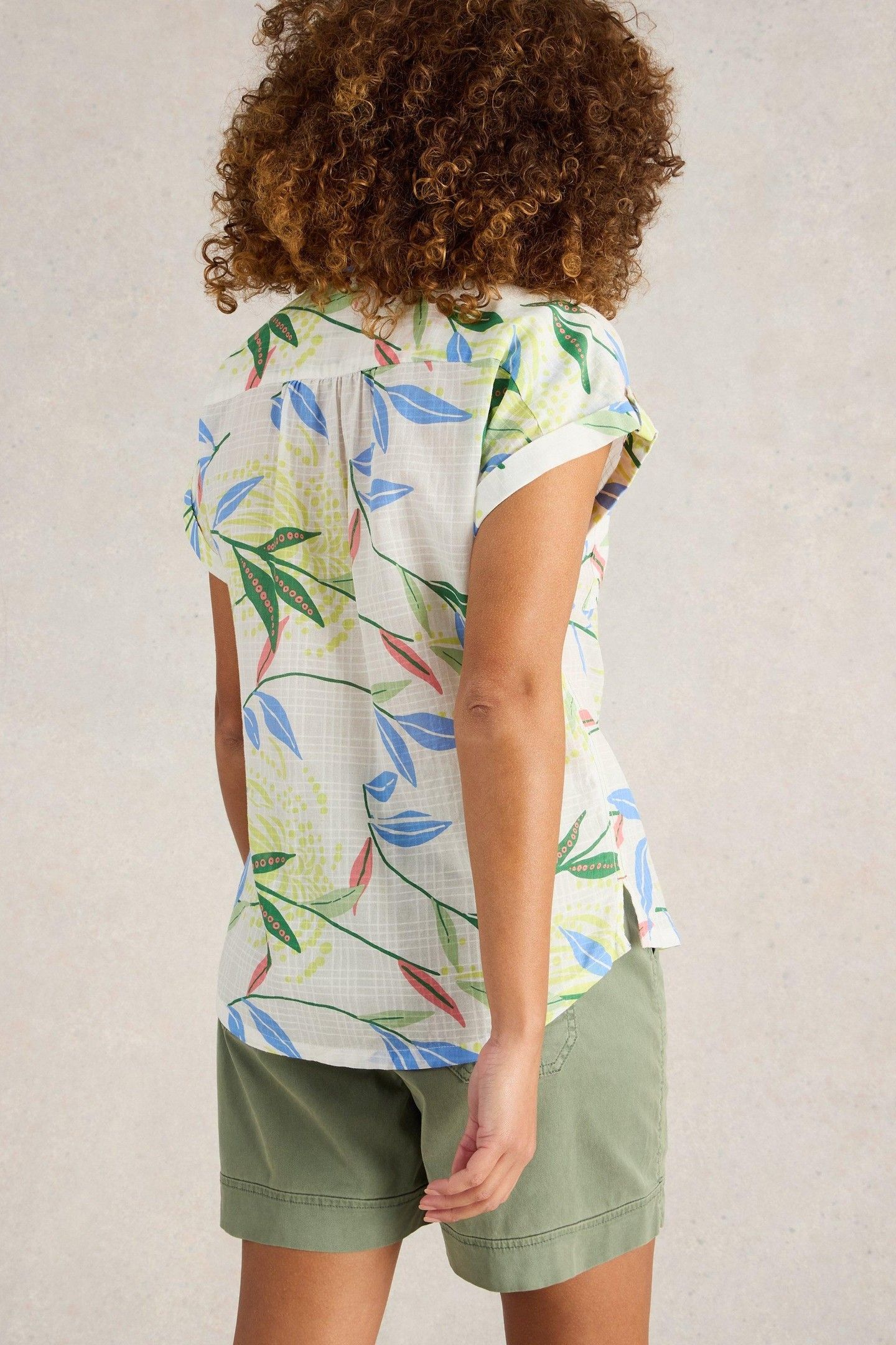 ELLIE ORGANIC COTTON SHIRT IVORY PRINT 3