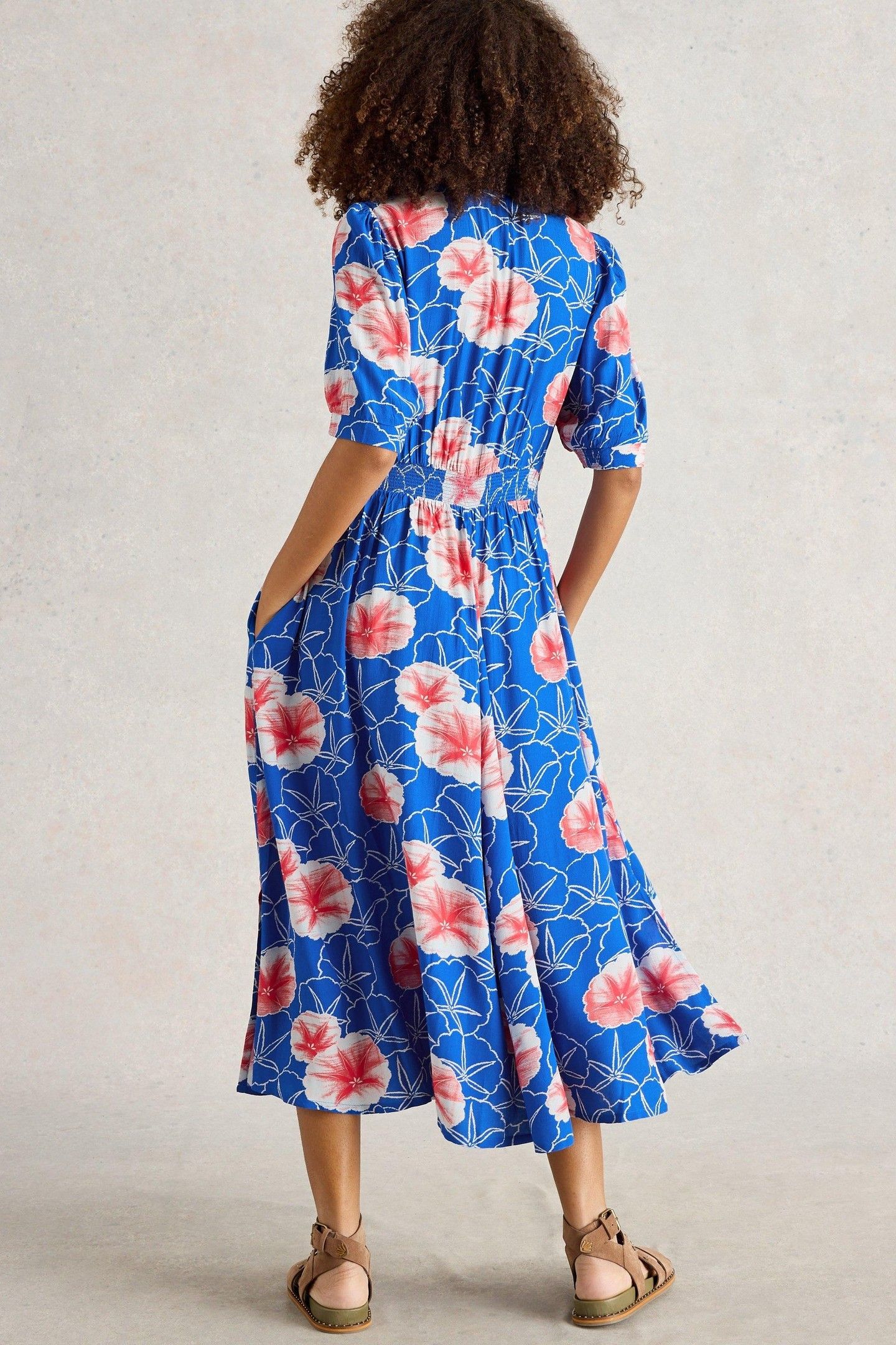 HAZEL BIAS CUT DRESS BLUE PRINT 4
