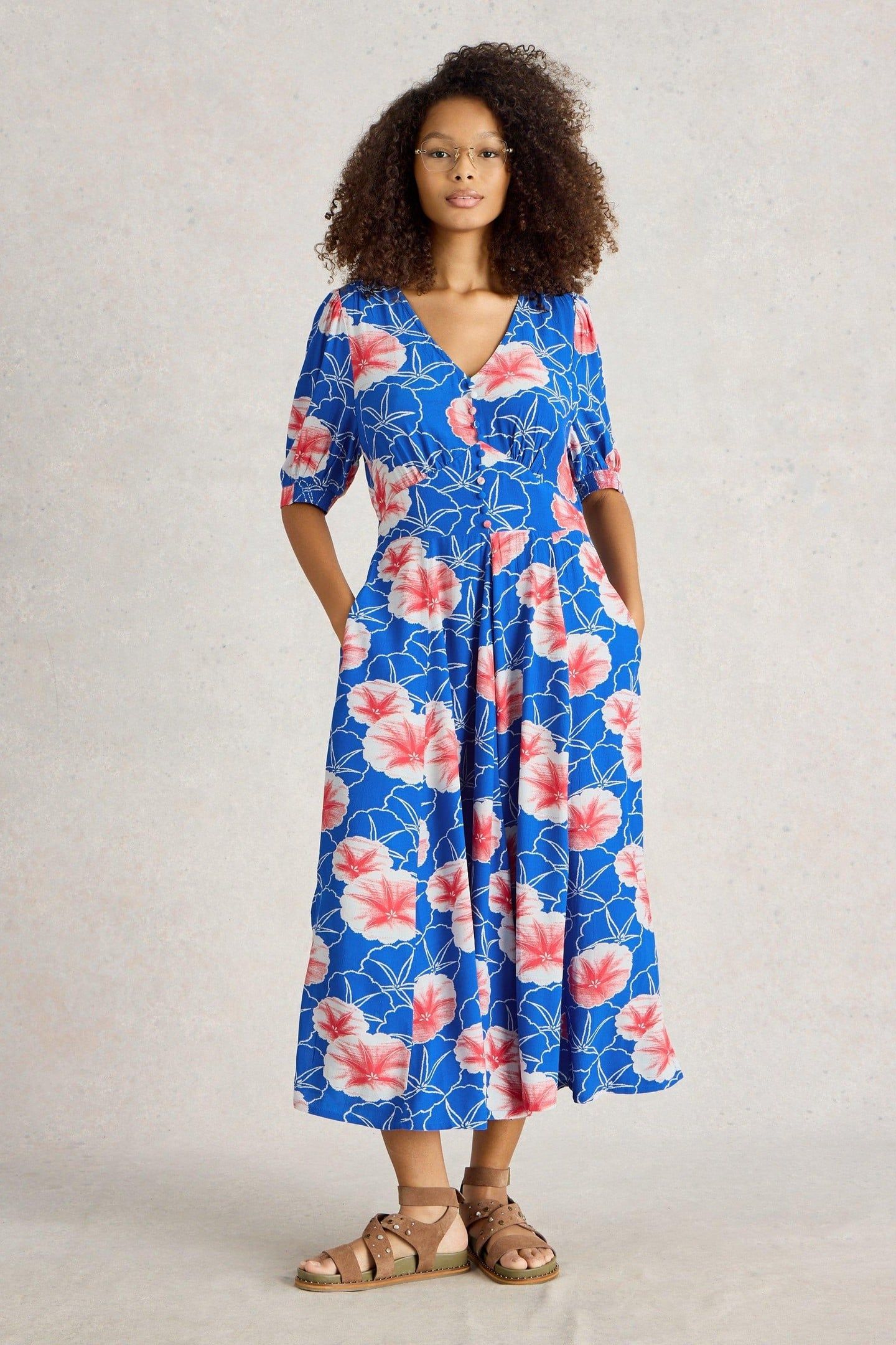 HAZEL BIAS CUT DRESS BLUE PRINT 3