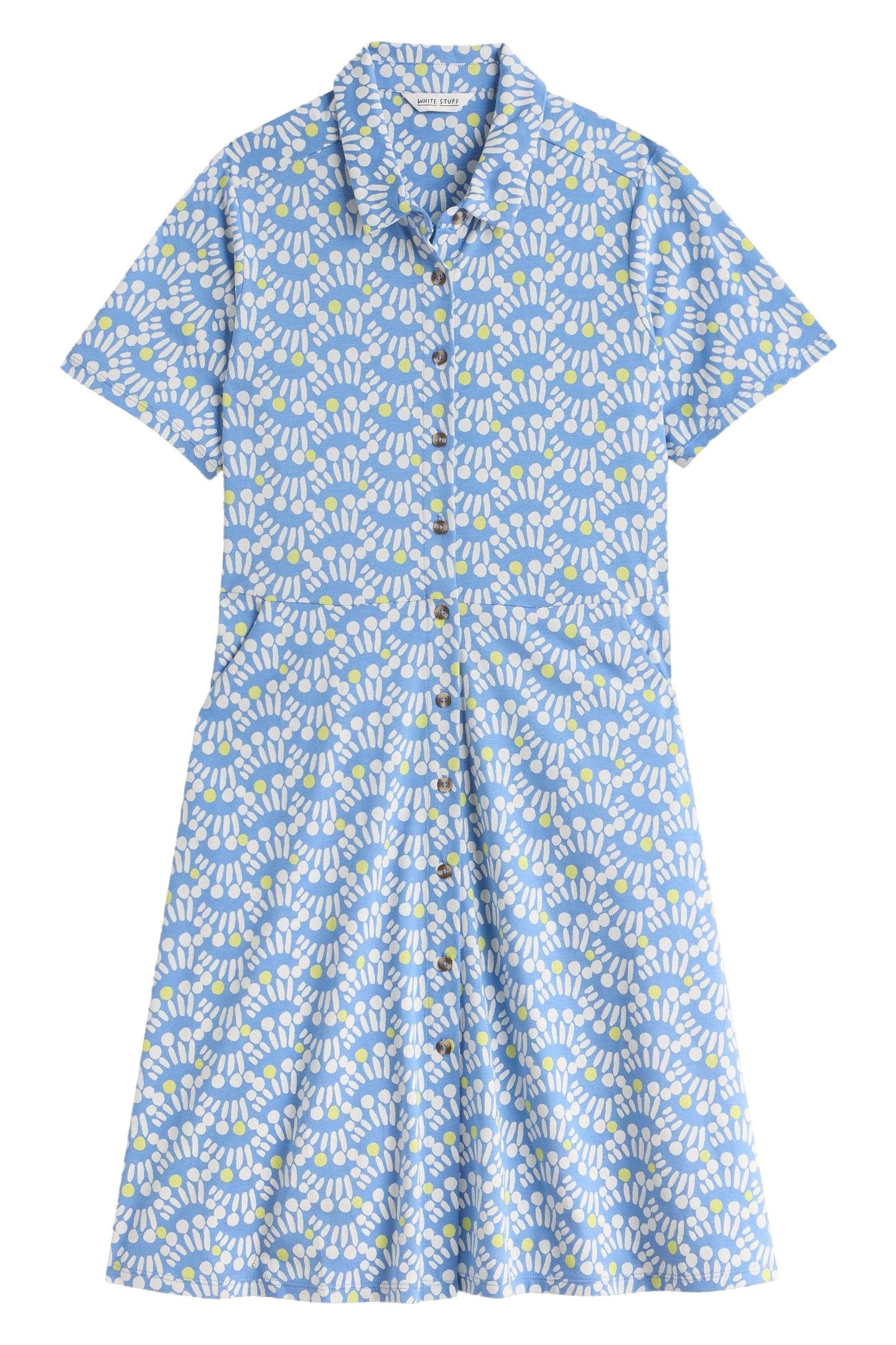 RIA JERSEY SHIRT DRESS BLUE PRINT 4