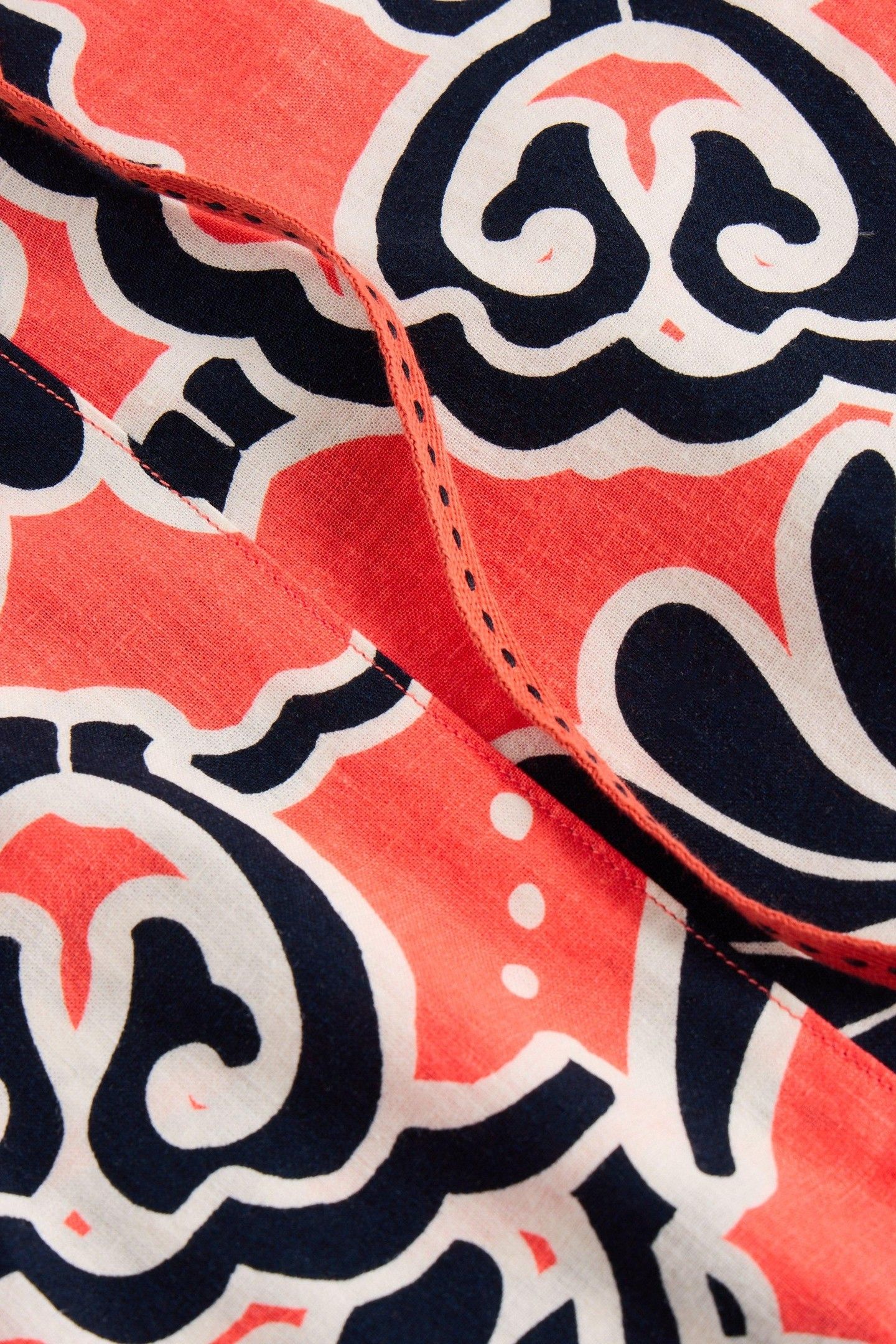 ELLE LINEN BLEND SKIRT CORAL PRINT 5