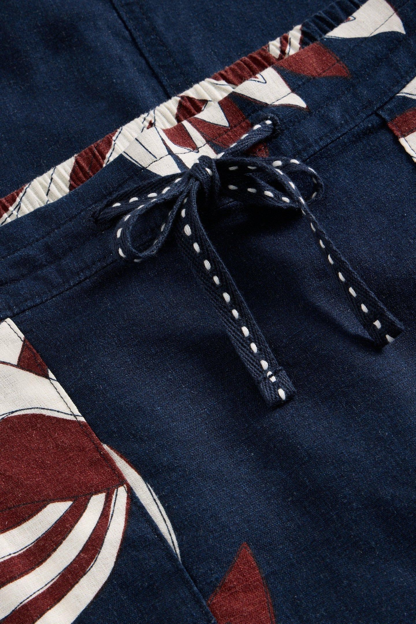 ELLE LINEN BLEND SKIRT NAVY MULTI 4