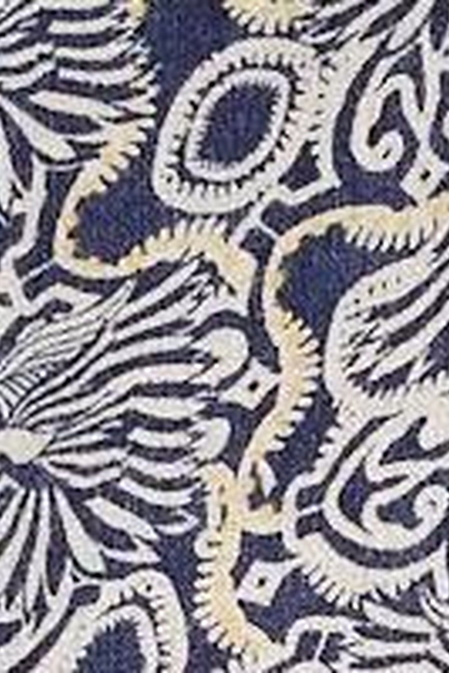 ROWENA LINEN TROUSER NAVY PRINT 6