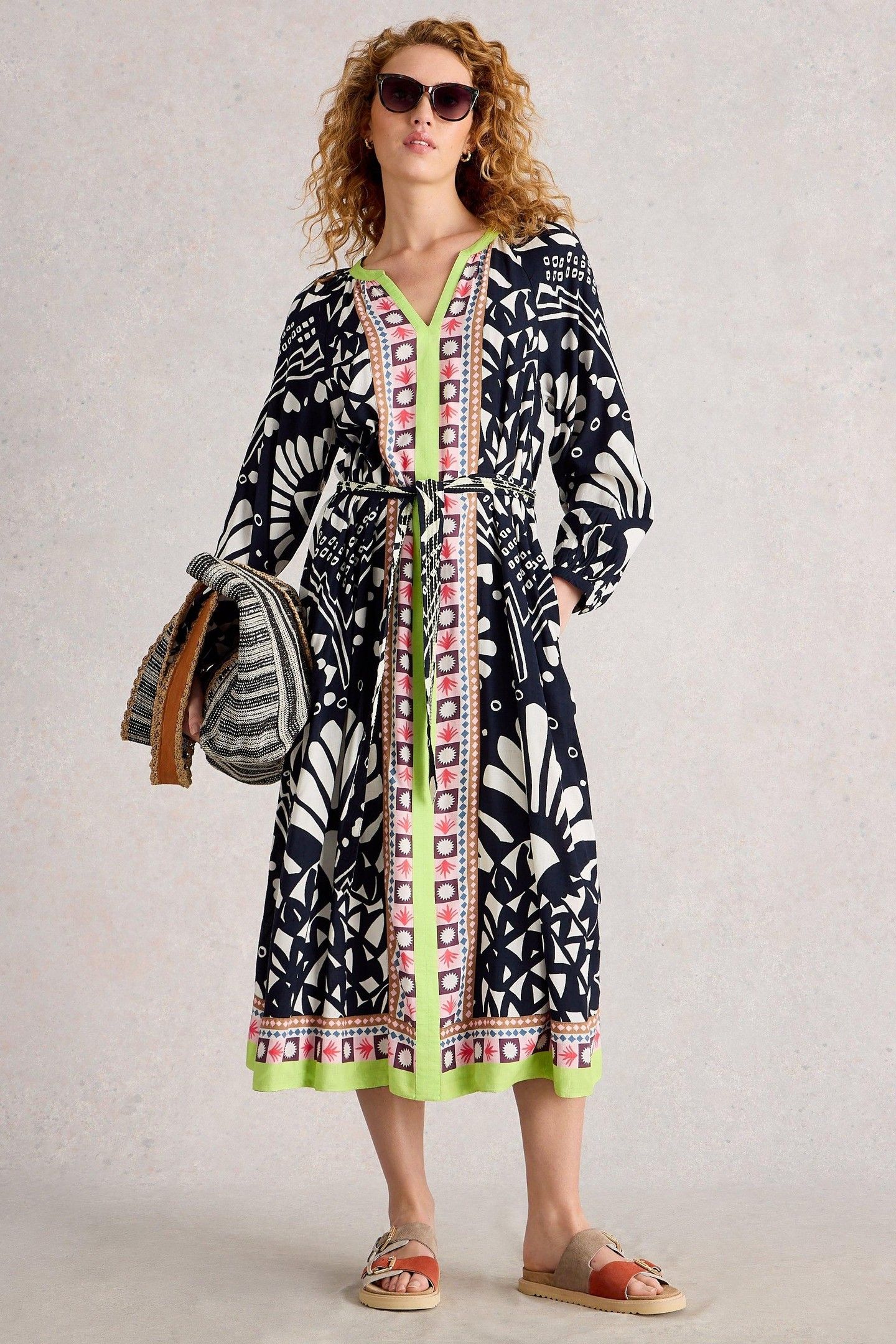 LIV MIDI DRESS NAVY MULTI 3