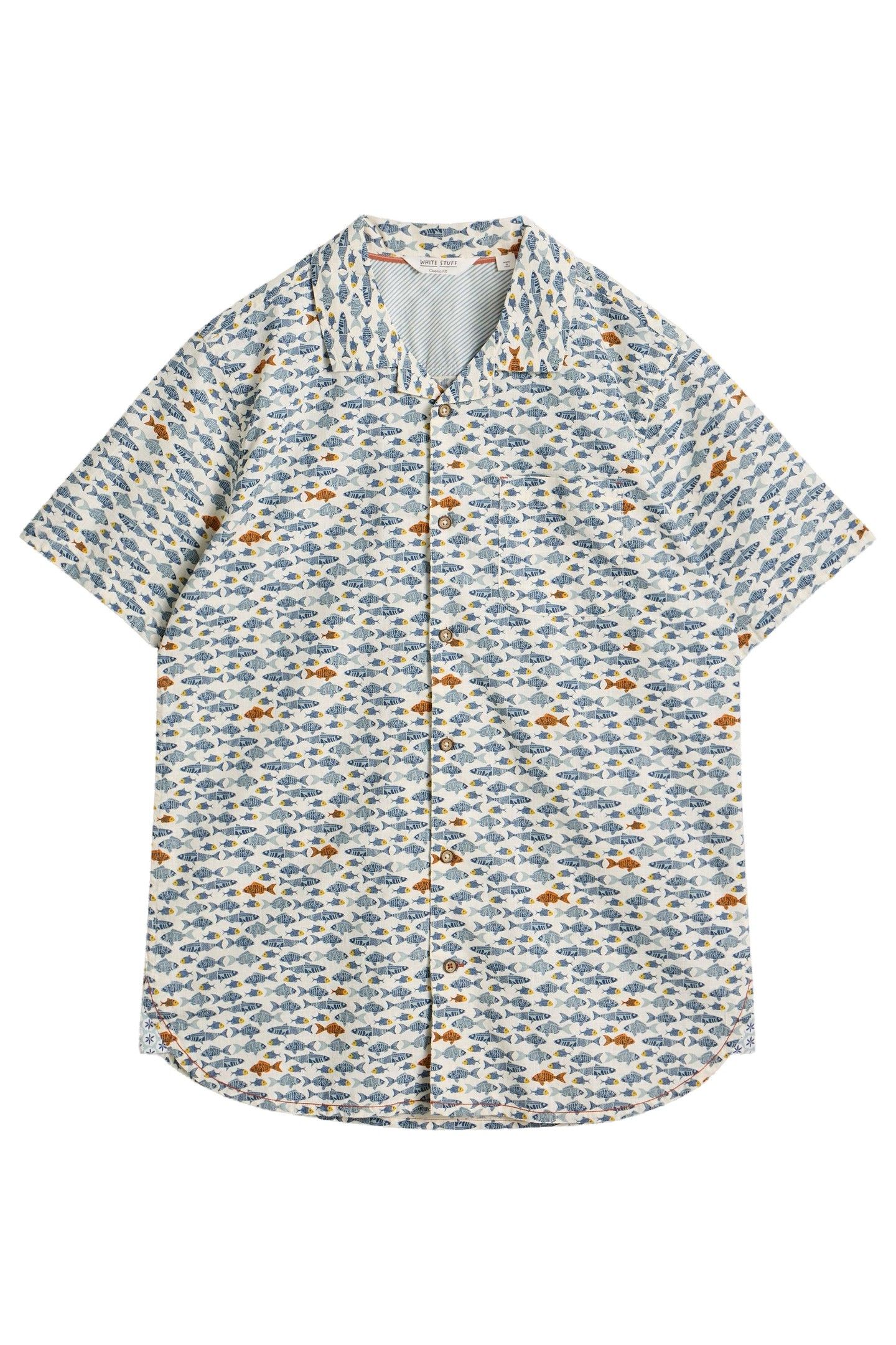 HAYLE FISH PRINTED SHIRT WHITE PRINT 4