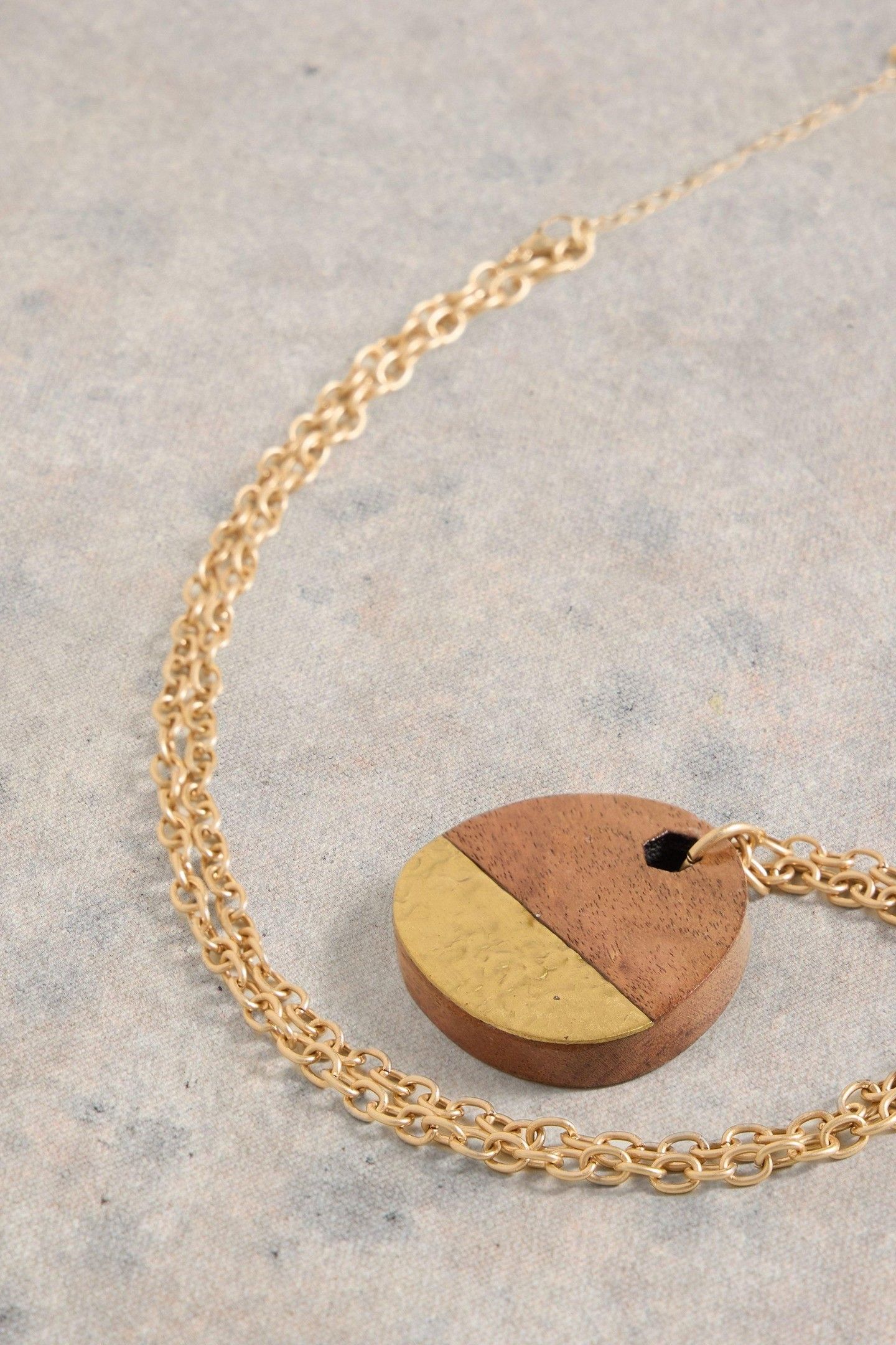 HAMMERED WOODEN MIX PENDANT BROWN MULTI 2