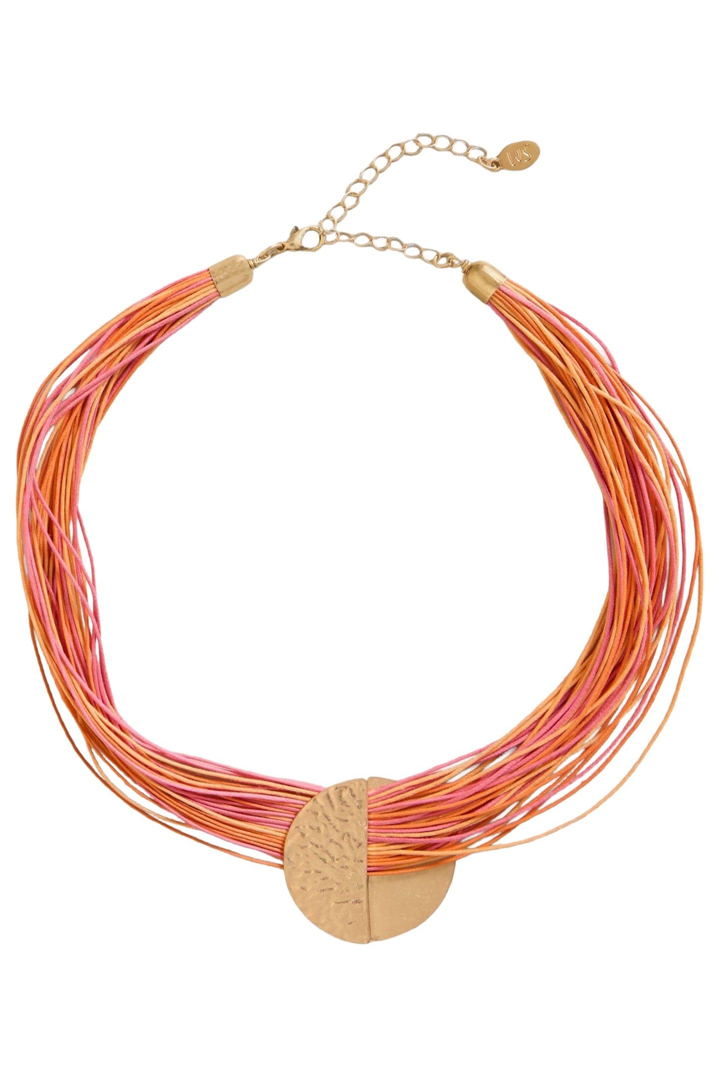 MULTI CORD NECKLACE ORANGE MULTI 1