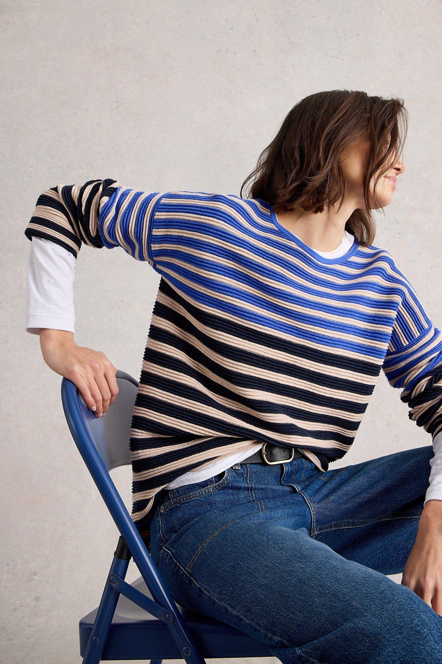 JANA STRIPE JUMPER BLUE MULTI 6