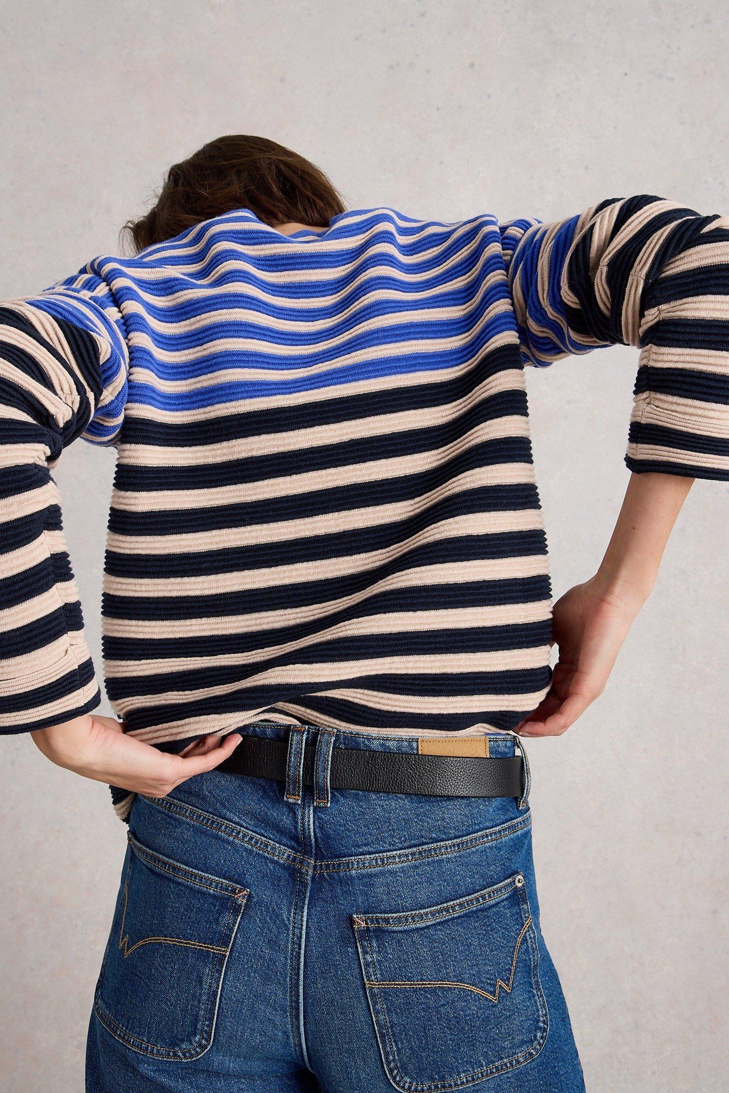 JANA STRIPE JUMPER BLUE MULTI 3