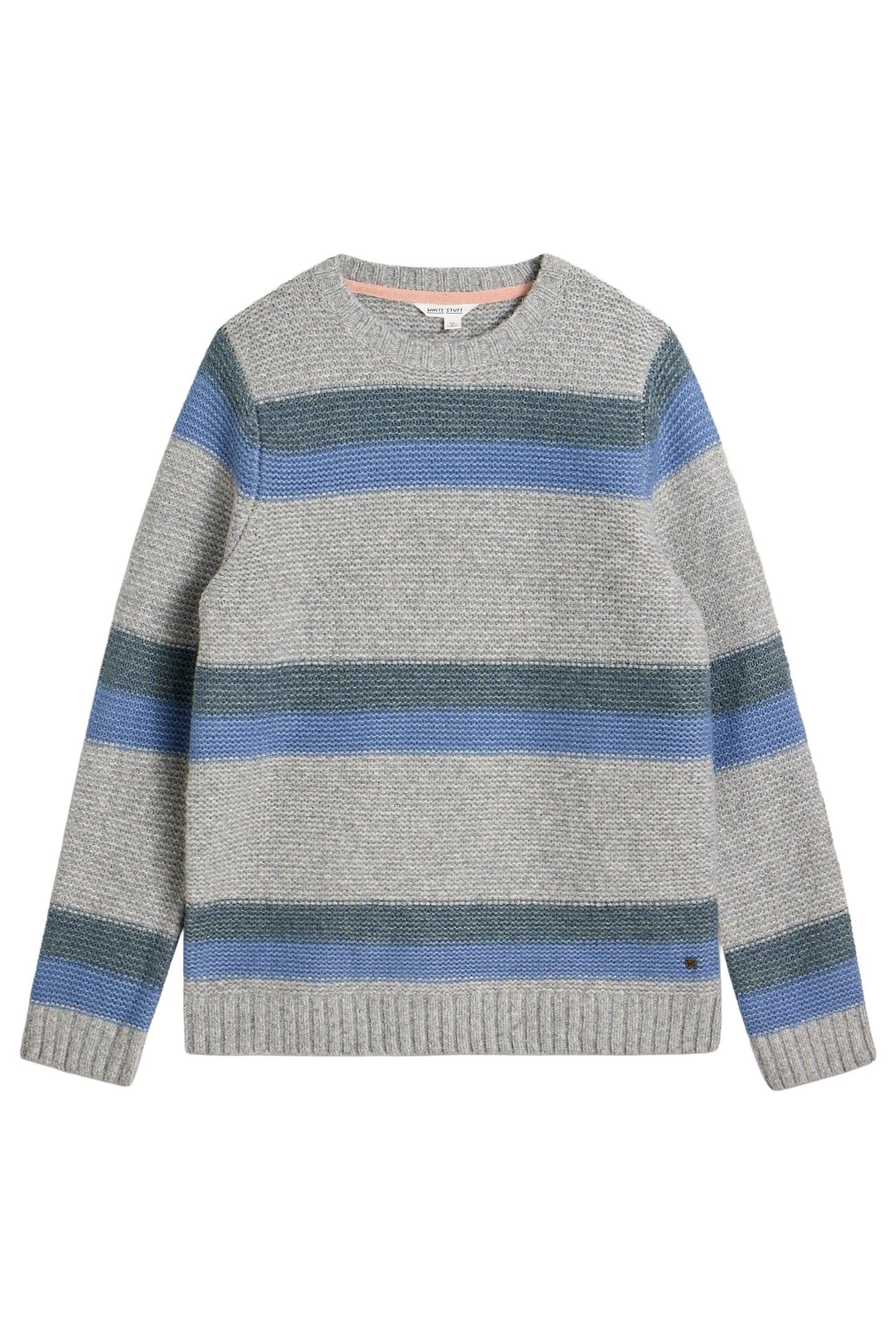 BRETON STRIPE CREW NECK GREY MULTI 3