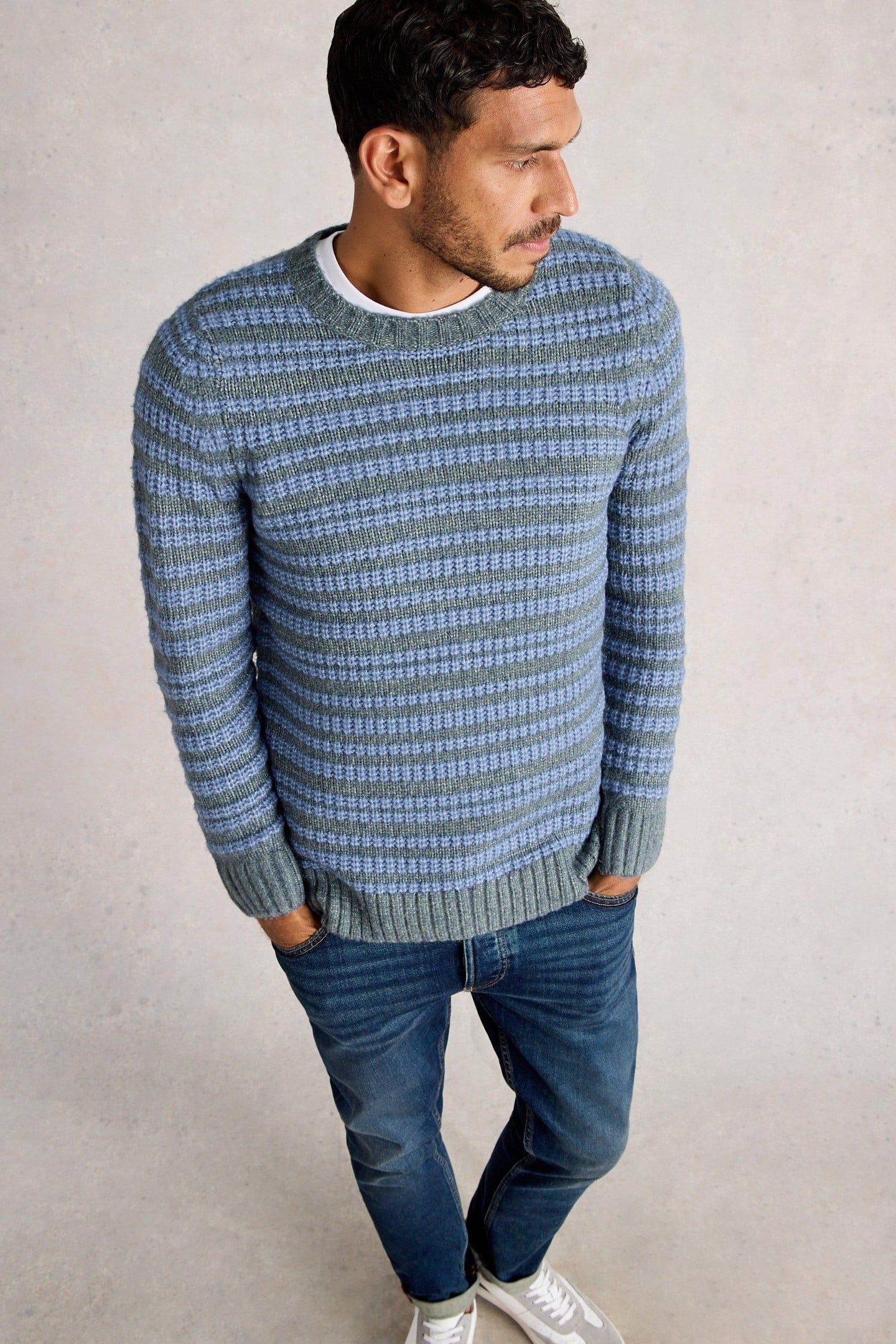 STRIPE CREW NECK BLUE MULTI 1