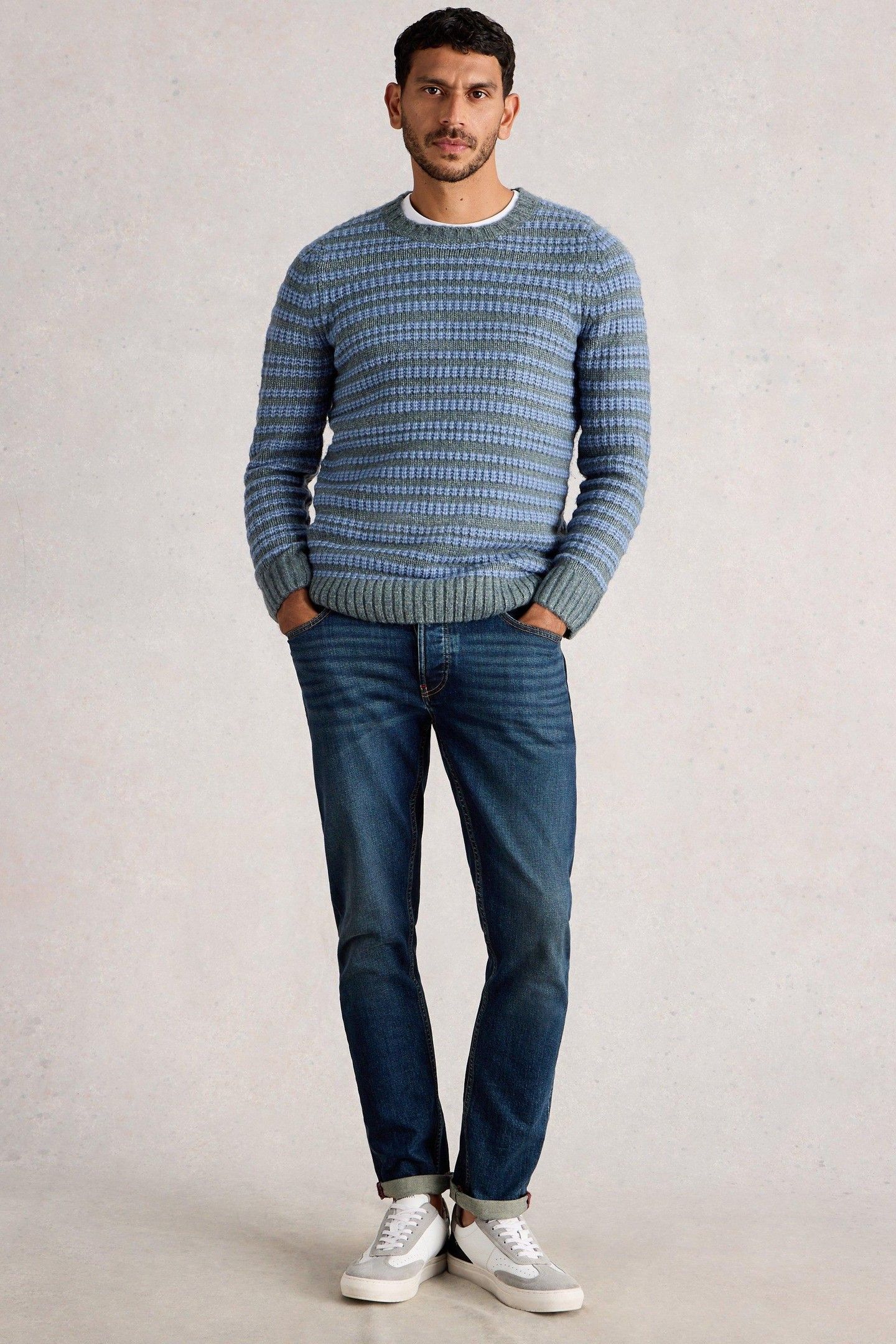 STRIPE CREW NECK BLUE MULTI 2