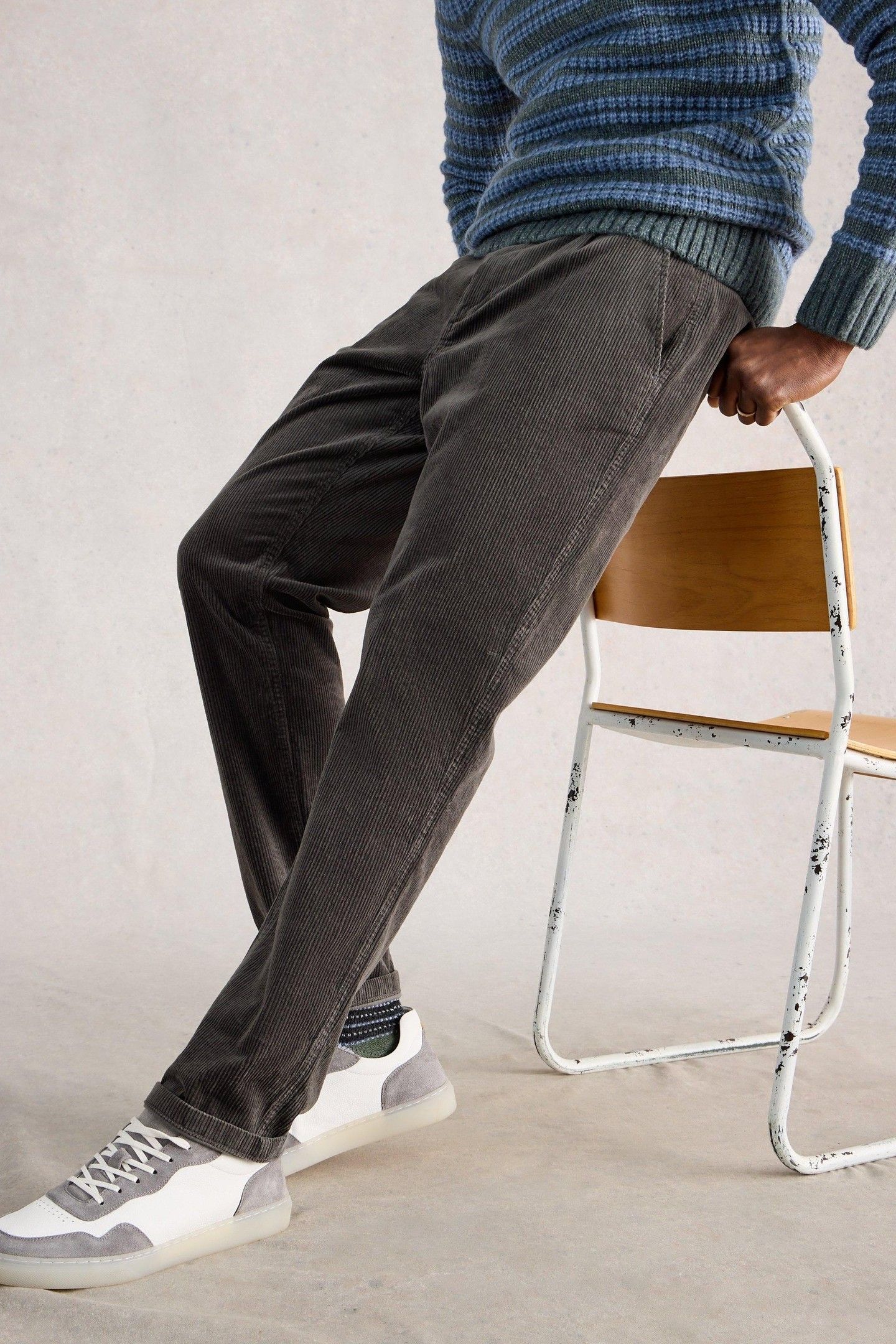KIMBER CORD TROUSER DARK GREY 6