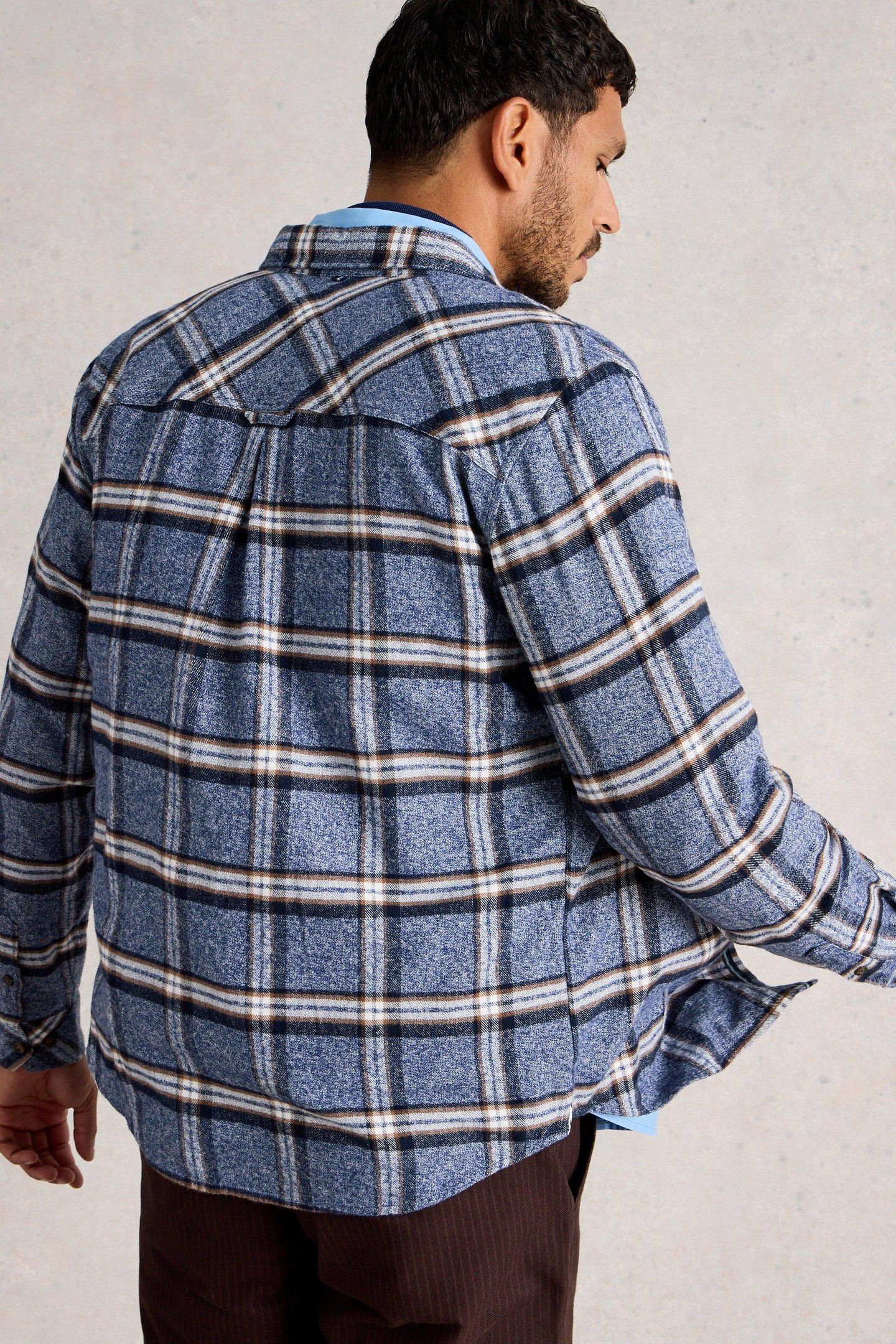 BARTON MARL CHECK SHIRT BLUE MULTI 1