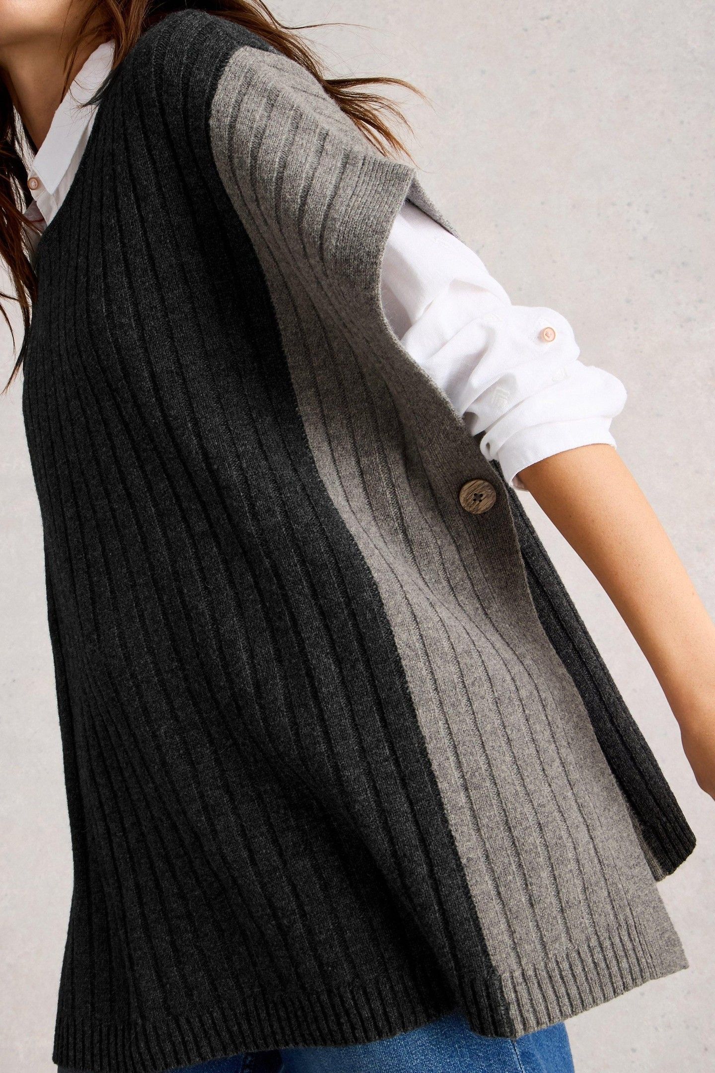 AVA KNITTED PONCHO GREY MULTI 3
