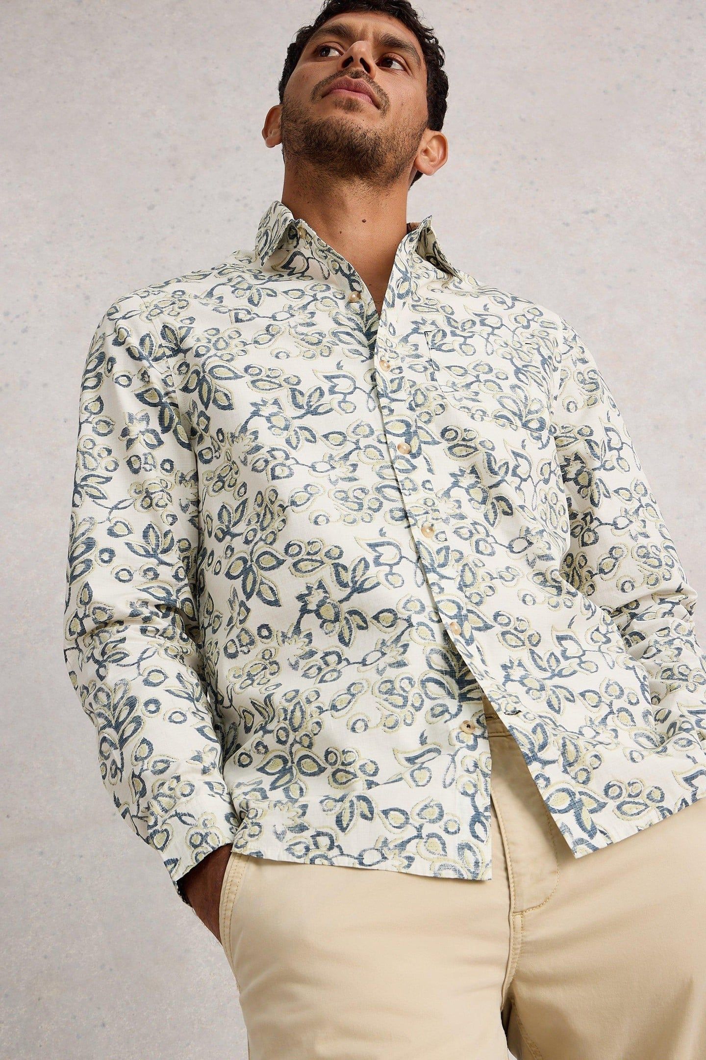 FINSBURY FLOWER PRINT SHIRT NATURAL MULTI 1