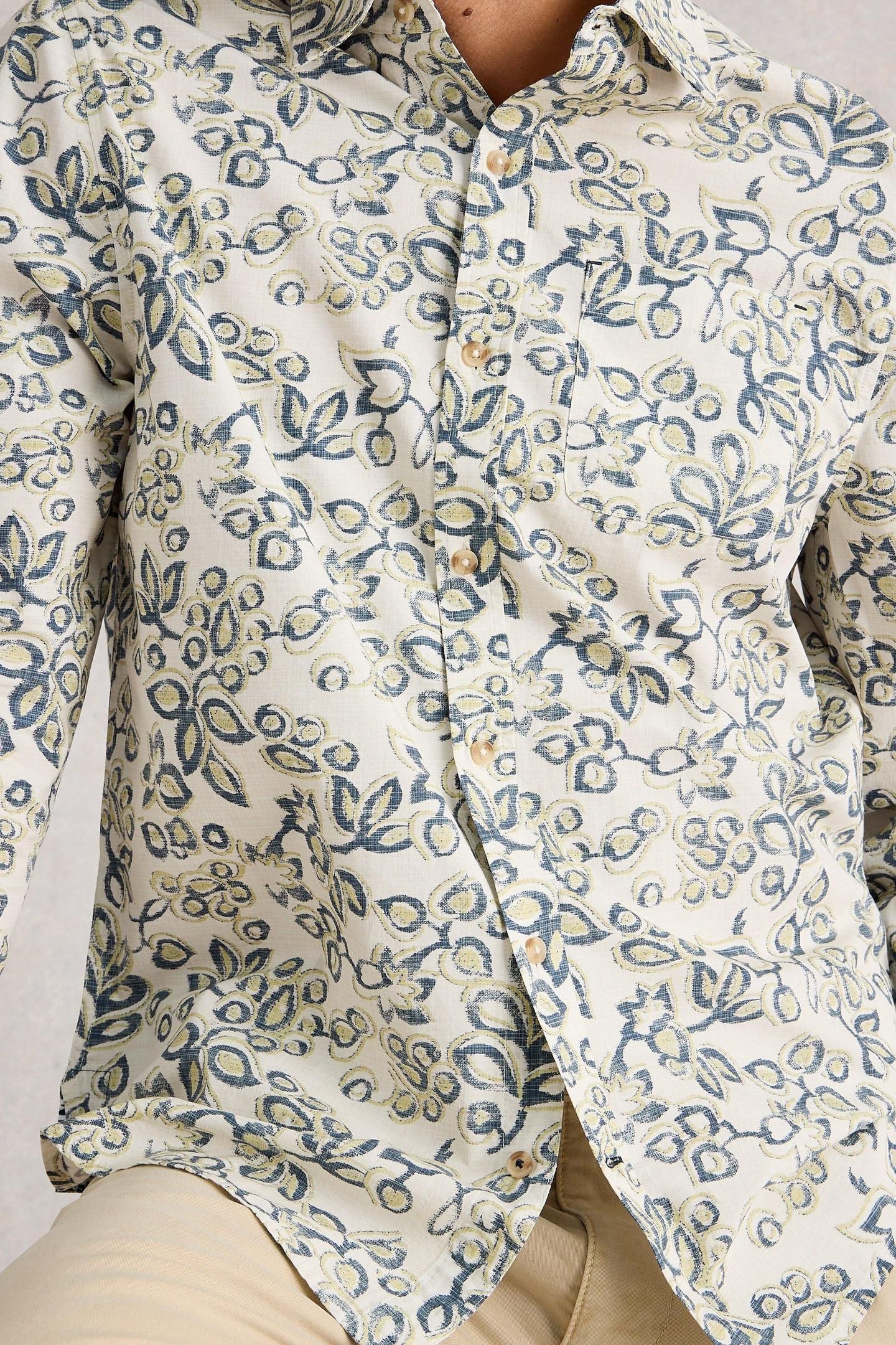 FINSBURY FLOWER PRINT SHIRT NATURAL MULTI 2
