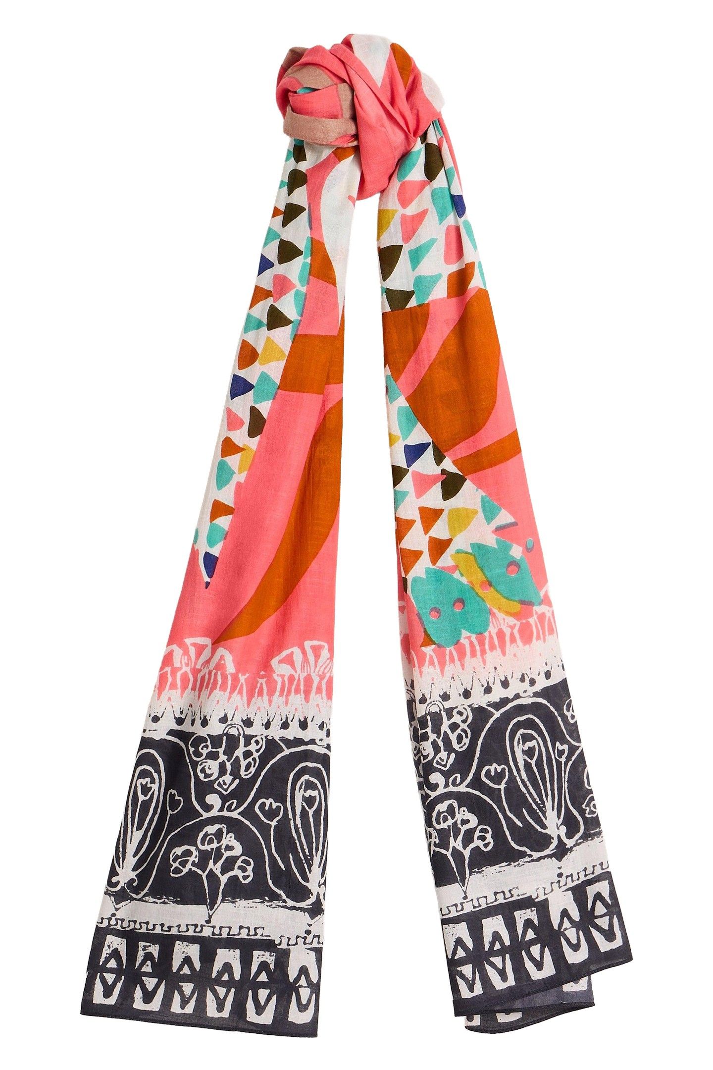CALLIE PRINTED SCARF PINK PRINT 2