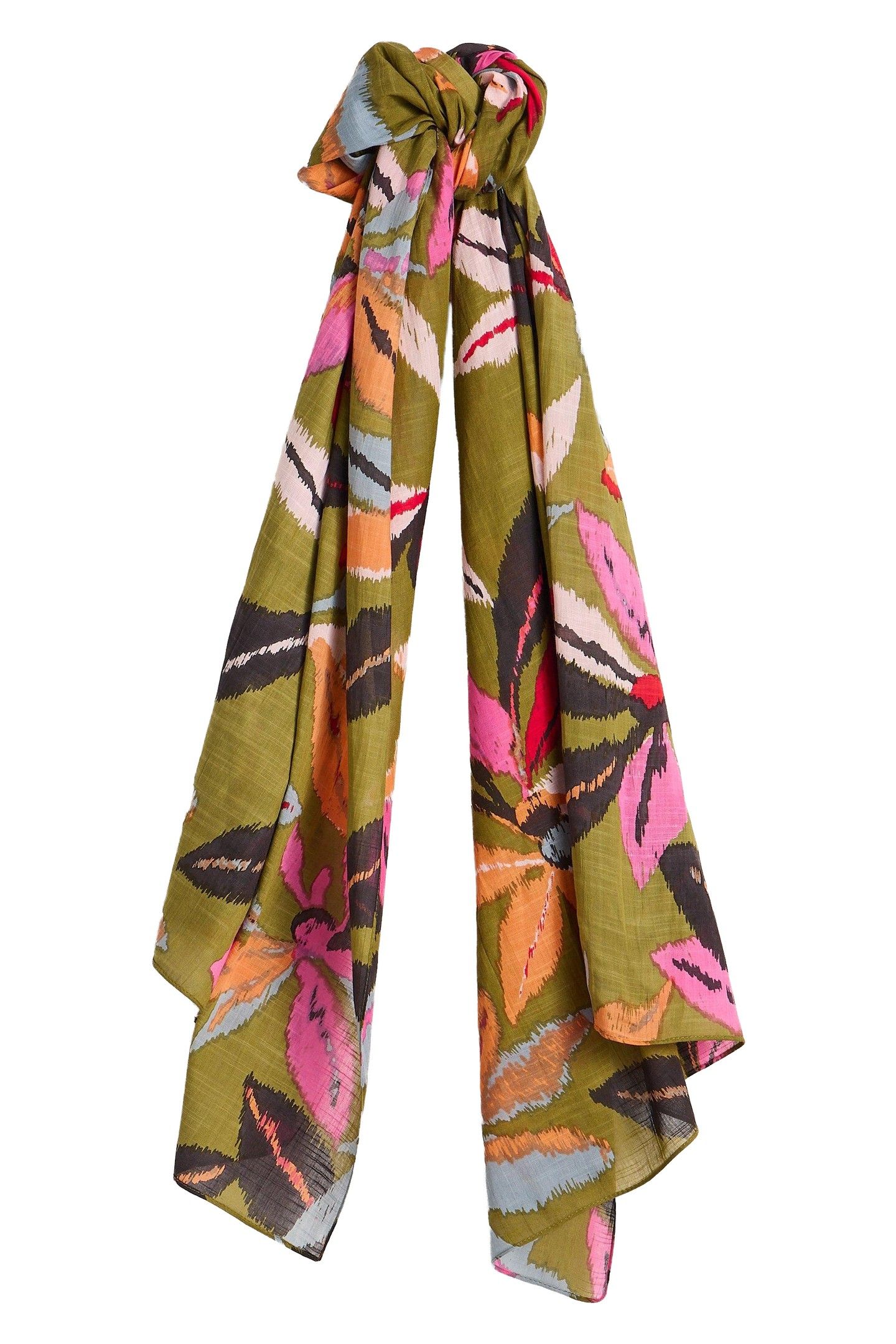 CALLIE PRINTED SCARF GREEN MULTI 2