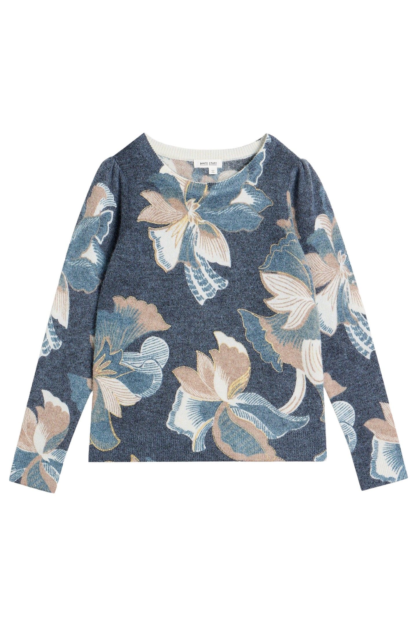 JODIE PRINTED FOIL JUMPER NAVY PRINT 2
