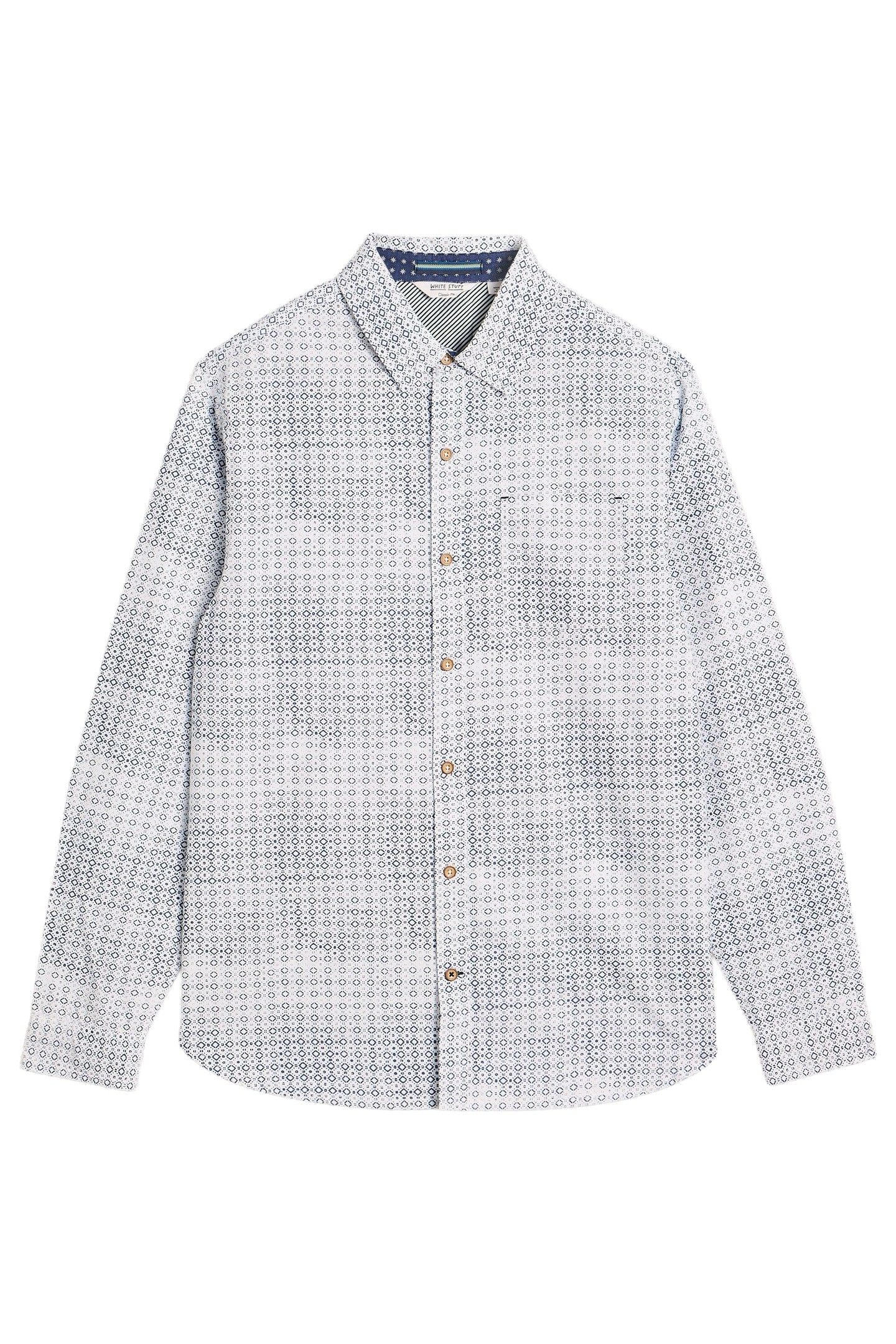 FINSBURY GEO PRINT SHIRT BLUE PRINT 3