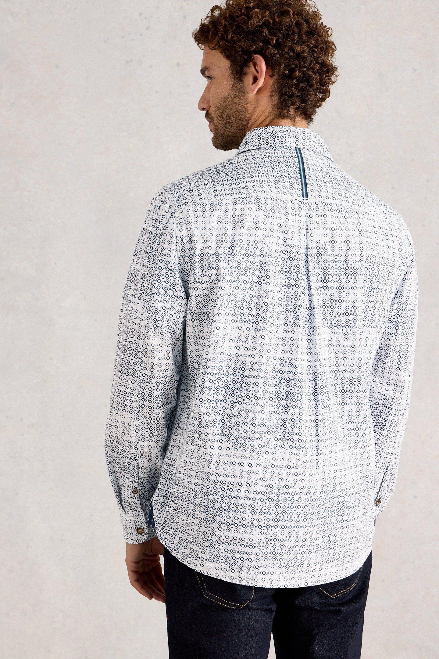 FINSBURY GEO PRINT SHIRT BLUE PRINT 2