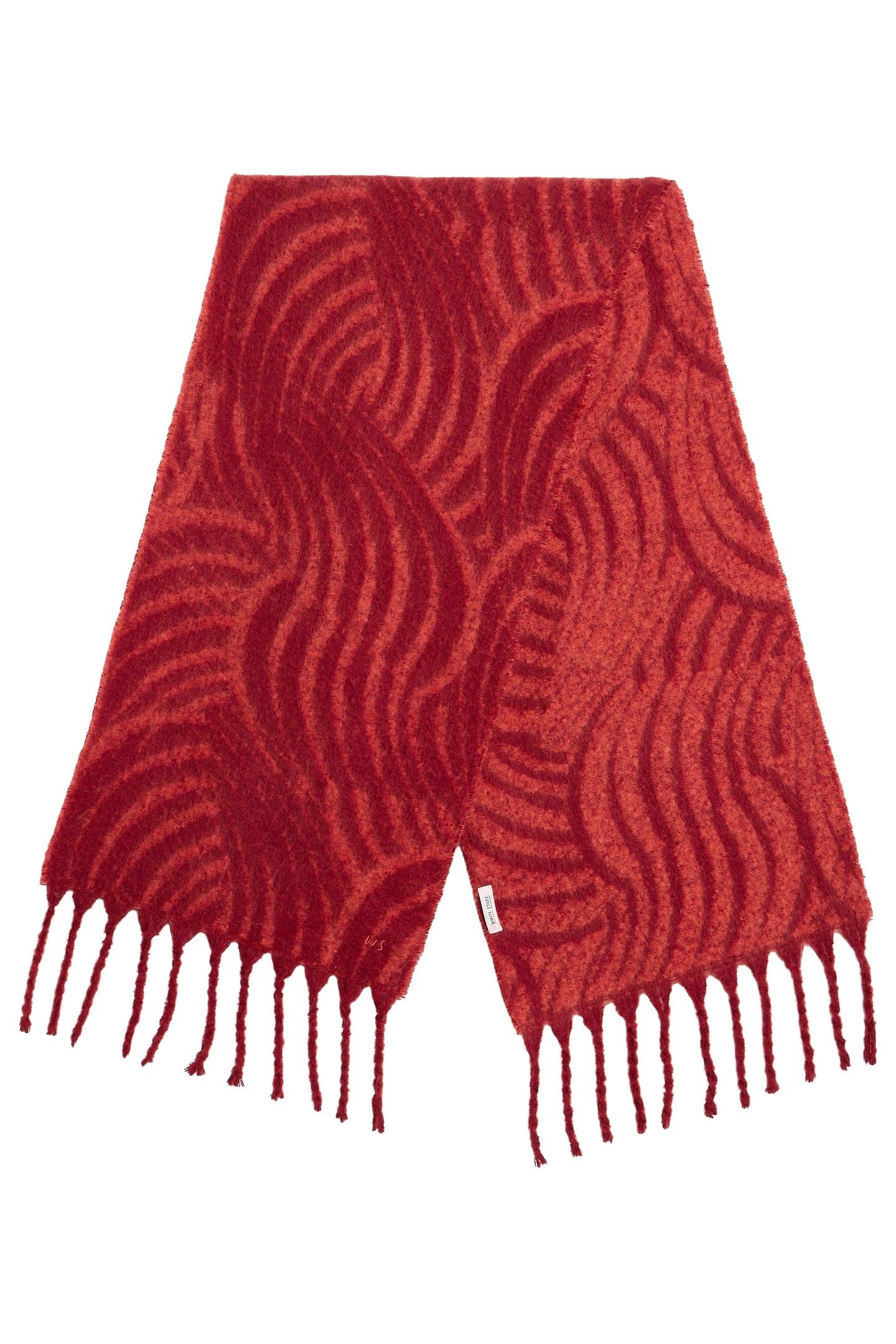 SHELLY BRUSHED SCARF DARK RED 1