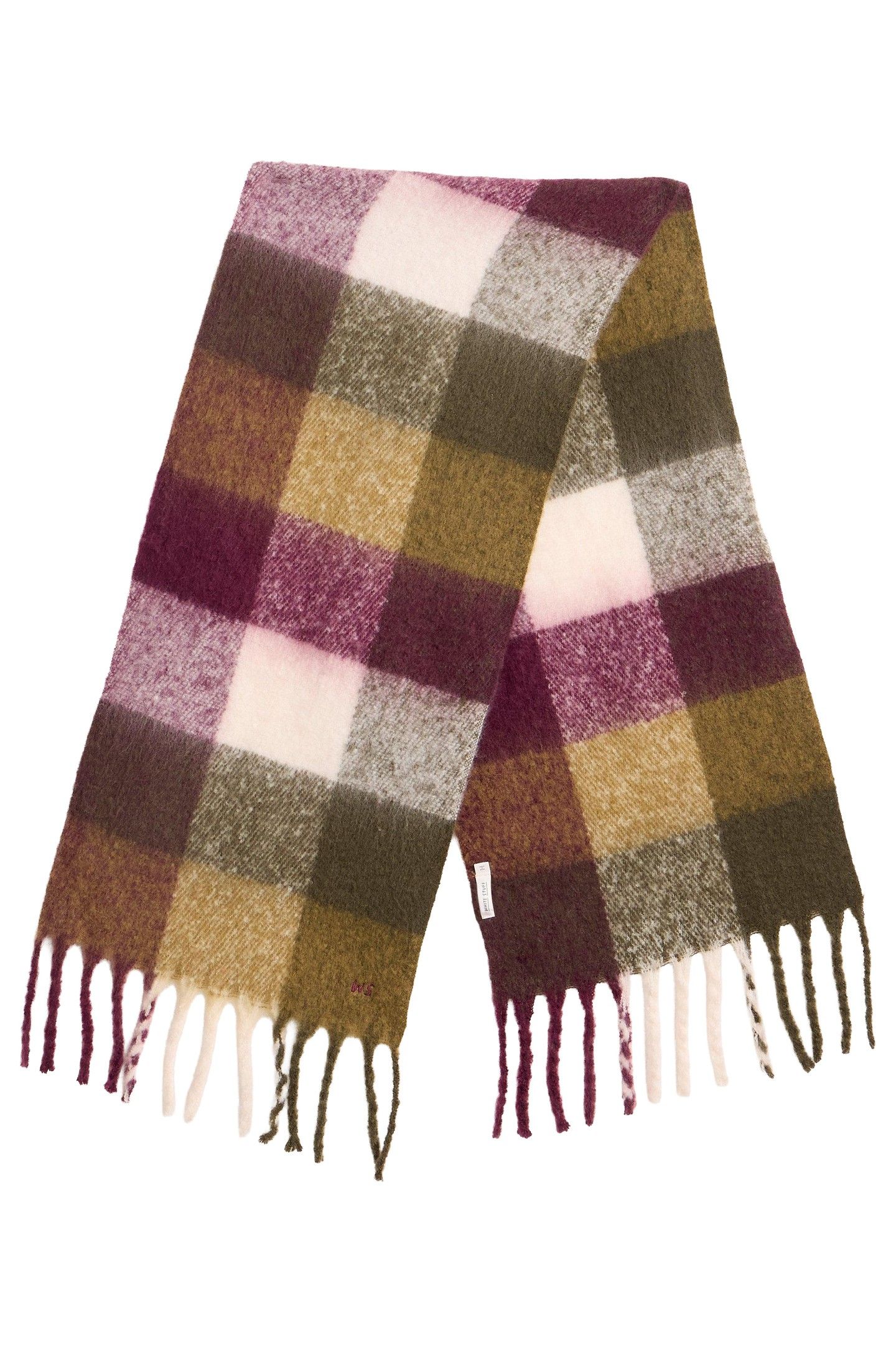 SHELLY BRUSHED CHECK SCARF PURPLE MULTI 1