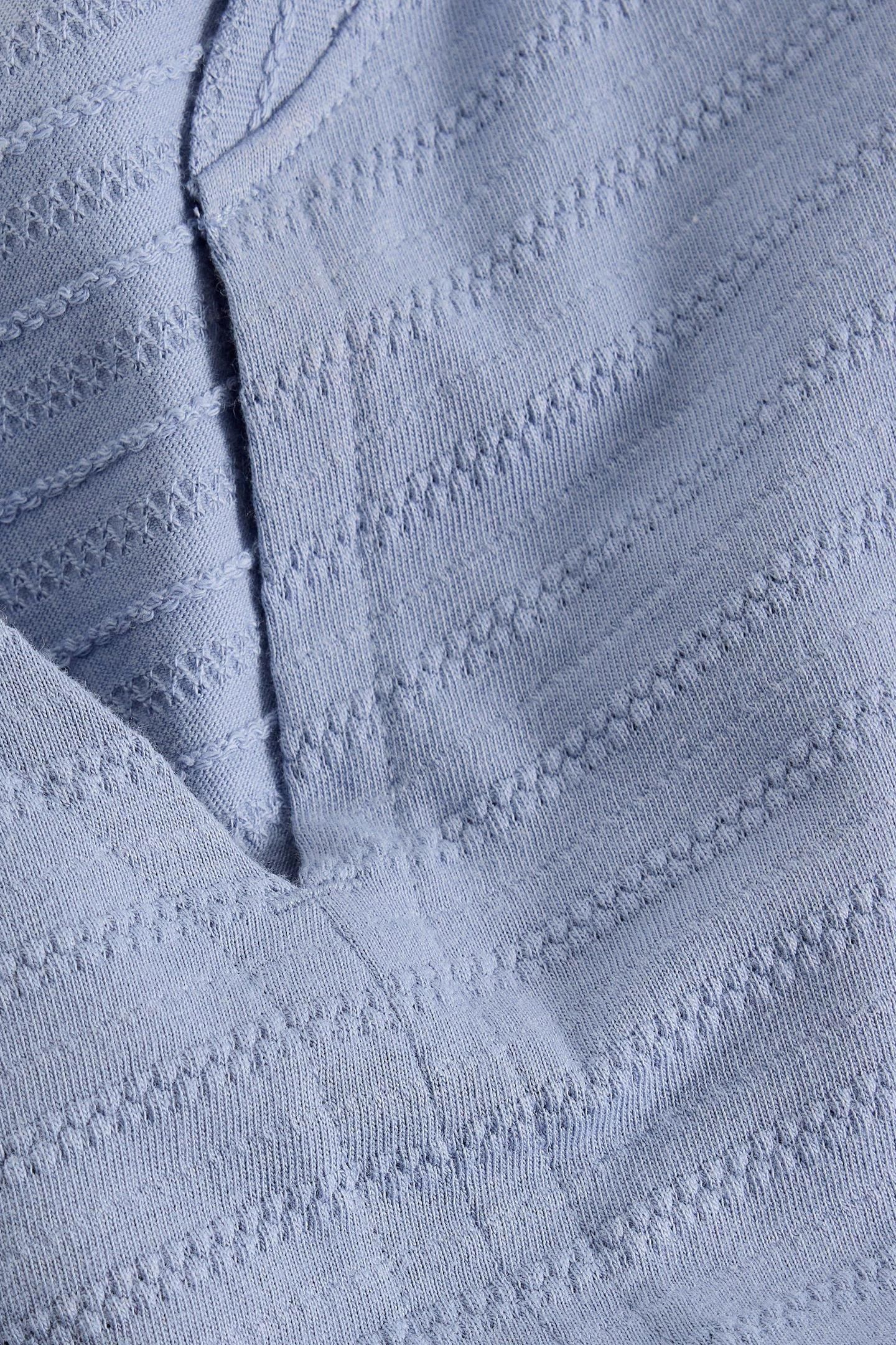 NELLY NOTCH TEXTURE TEE MID BLUE 5