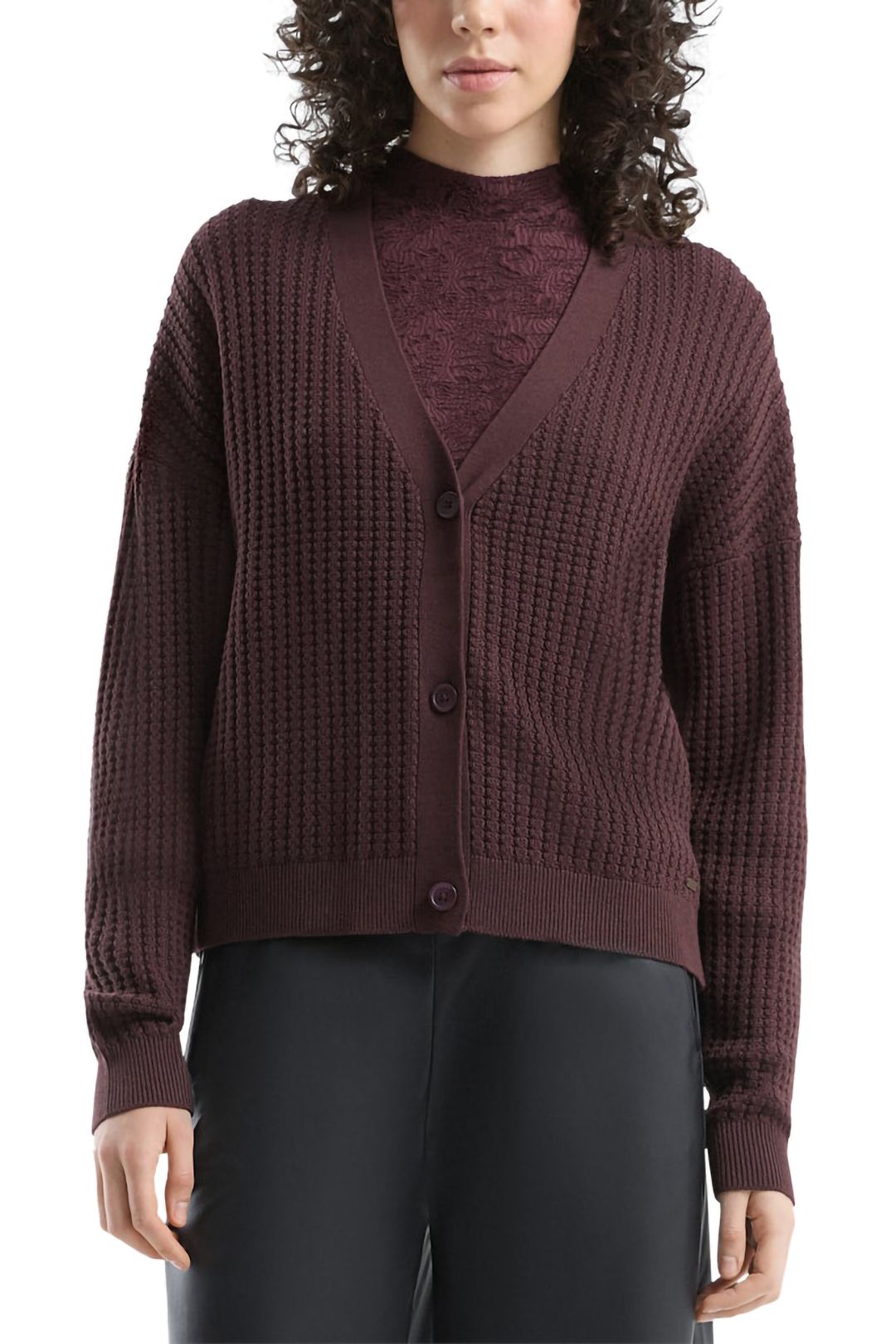 S.OLIVER-QS CARDIGAN AUBERGINE 1