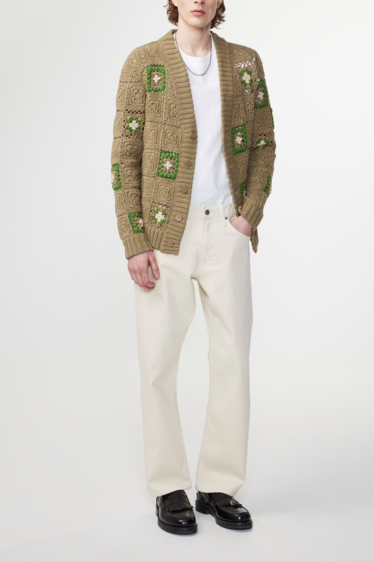 NATE CARDIGAN 6603 KHAKI BEIGE 1