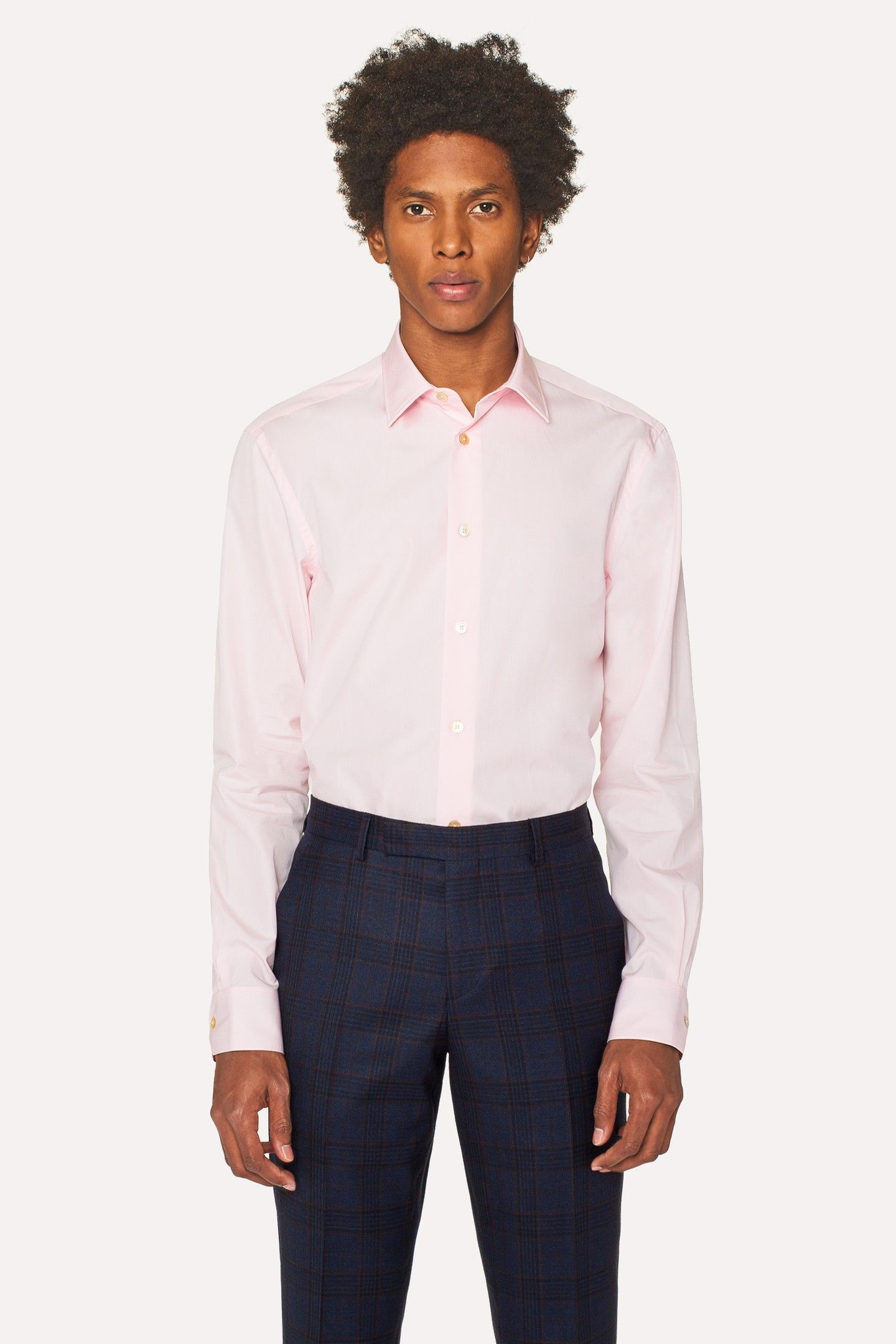 GENTS S/C TAILORED SHIRT POWDER PINK 1