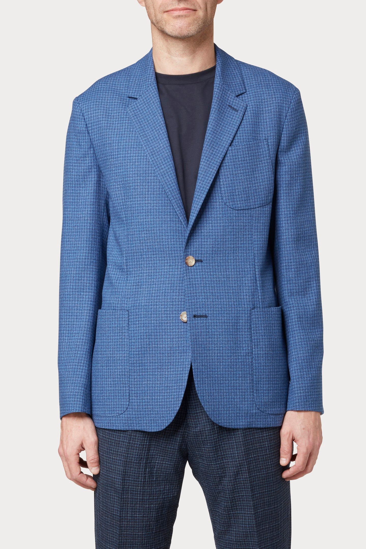 MENS 2 BTN PATCH POCKET JACKET COBALT BLUE 1