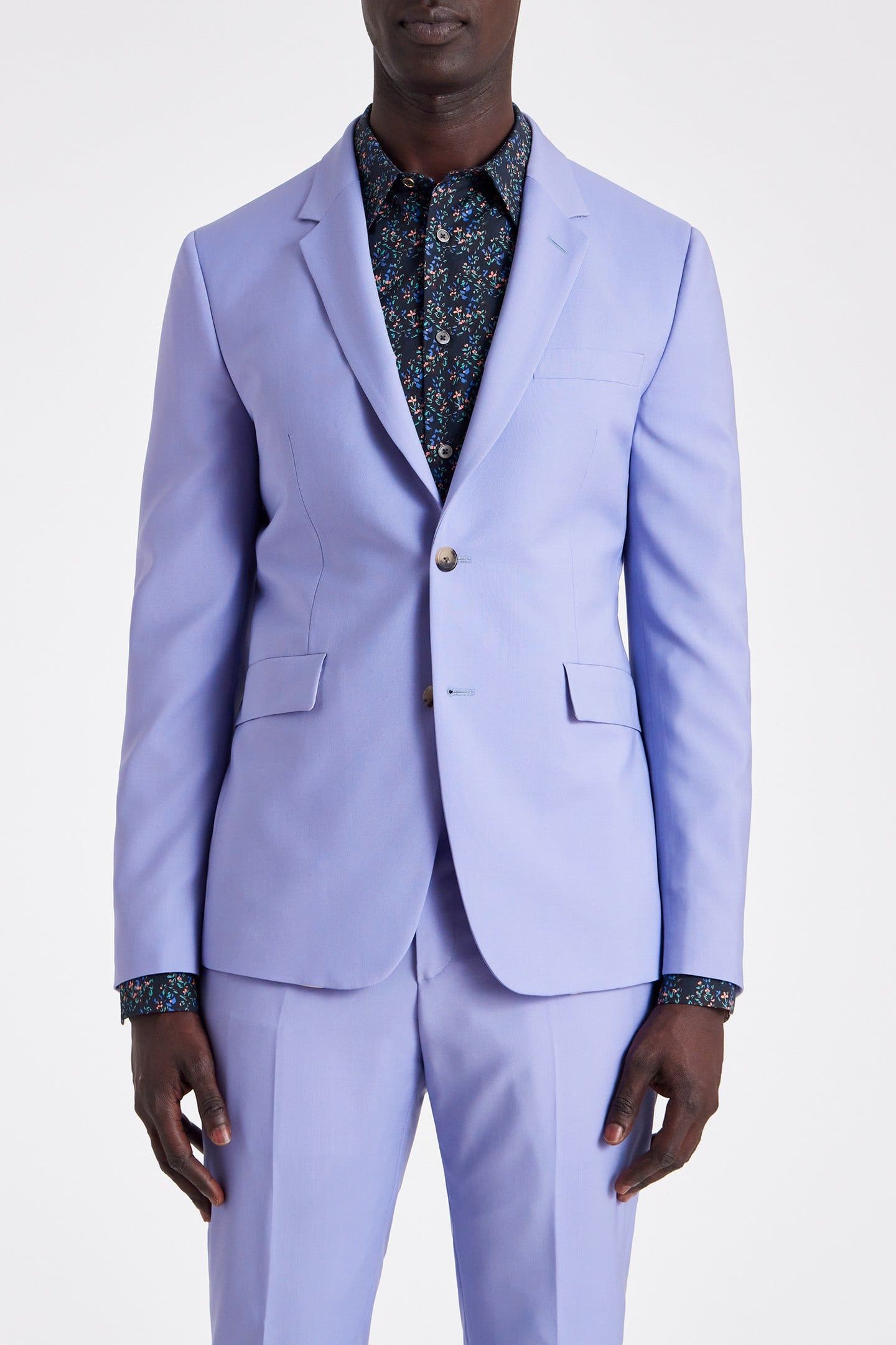 MENS SLIM FIT 2BTN SUIT PURPLE 5
