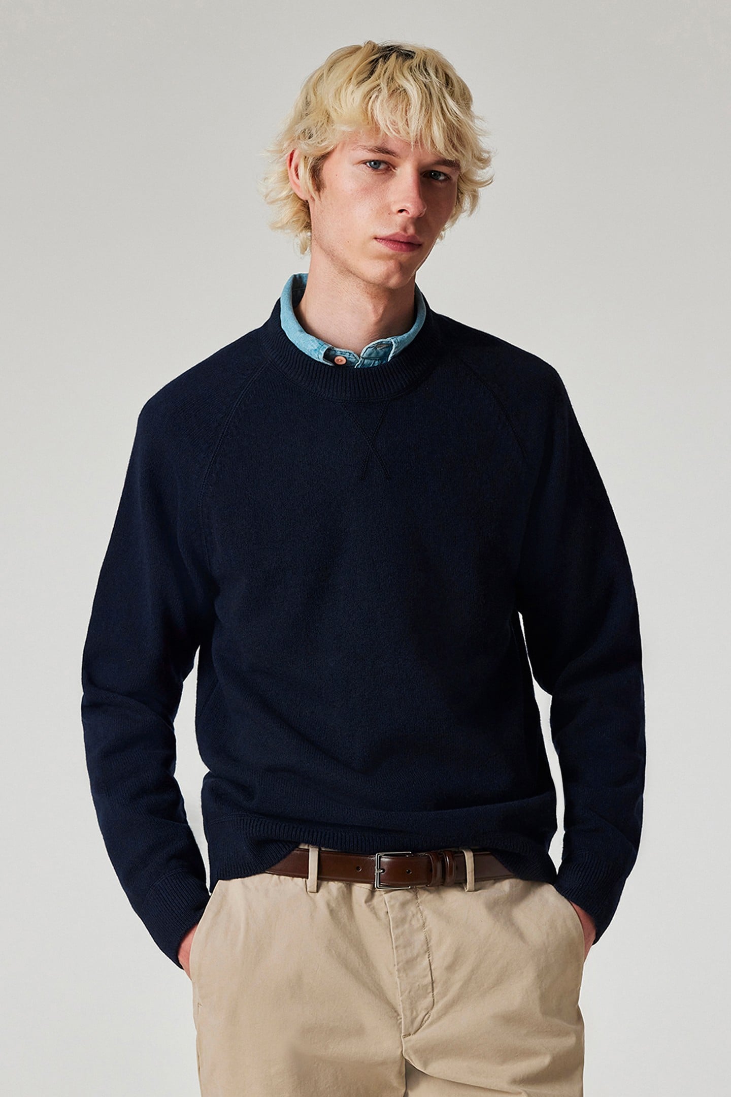 MENS SWEATER CREW NECK VERY DARK NAVY 3