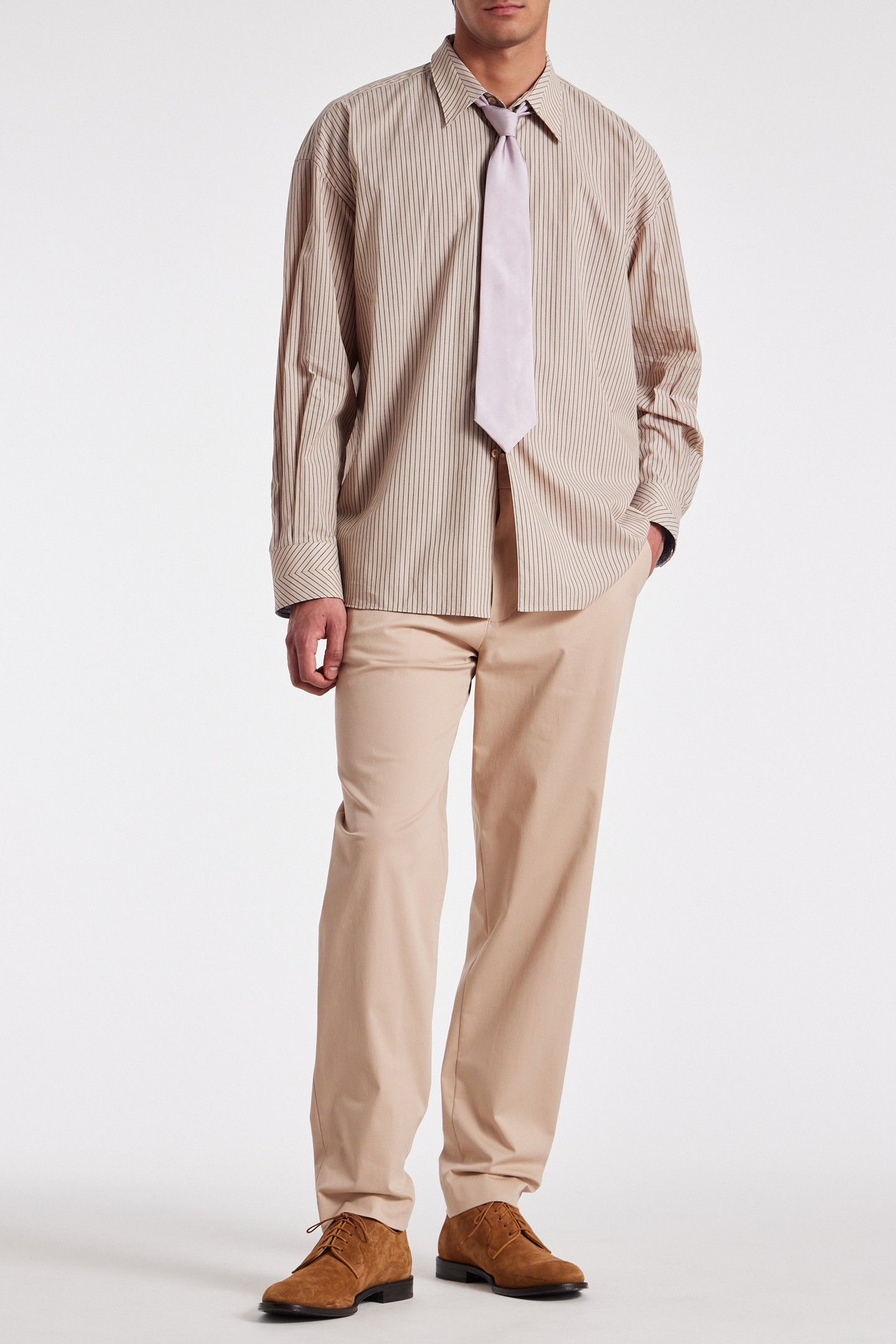 MENS S/C OVERSIZED SHIRT LIGHT BEIGE 3