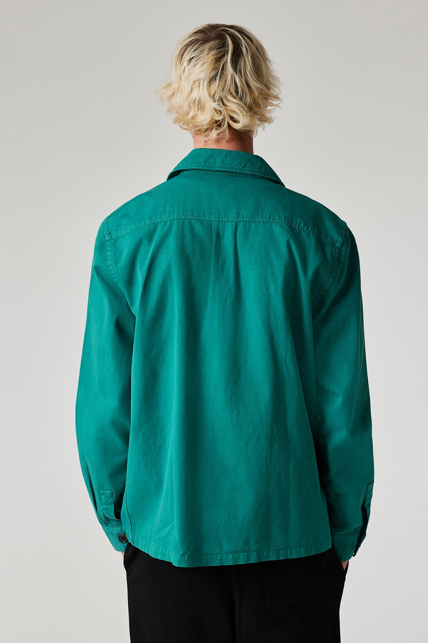 MENS LS CASUAL FIT SHIRT JKT BS ZEB PETROL GREEN 2