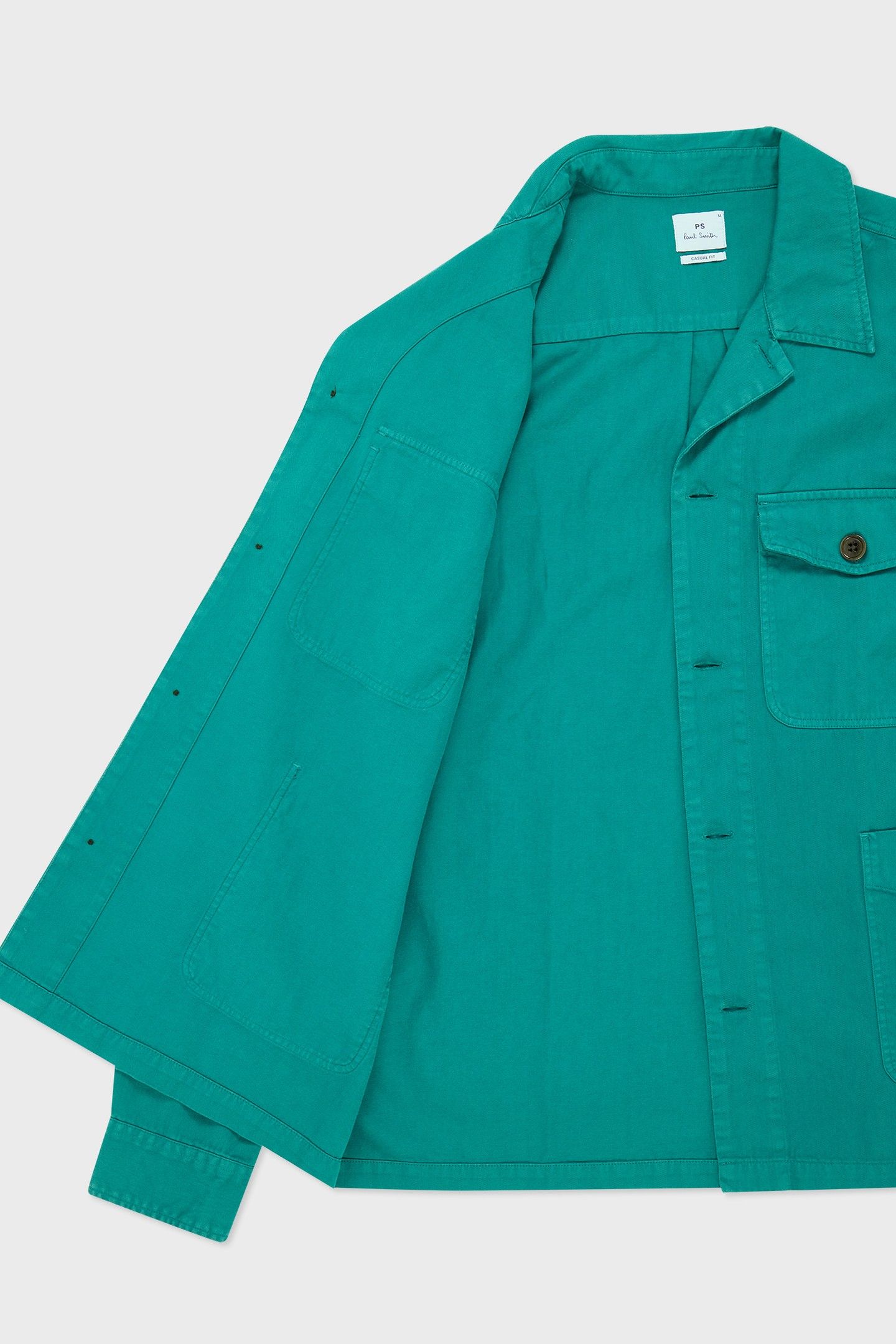 MENS LS CASUAL FIT SHIRT JKT BS ZEB PETROL GREEN 4