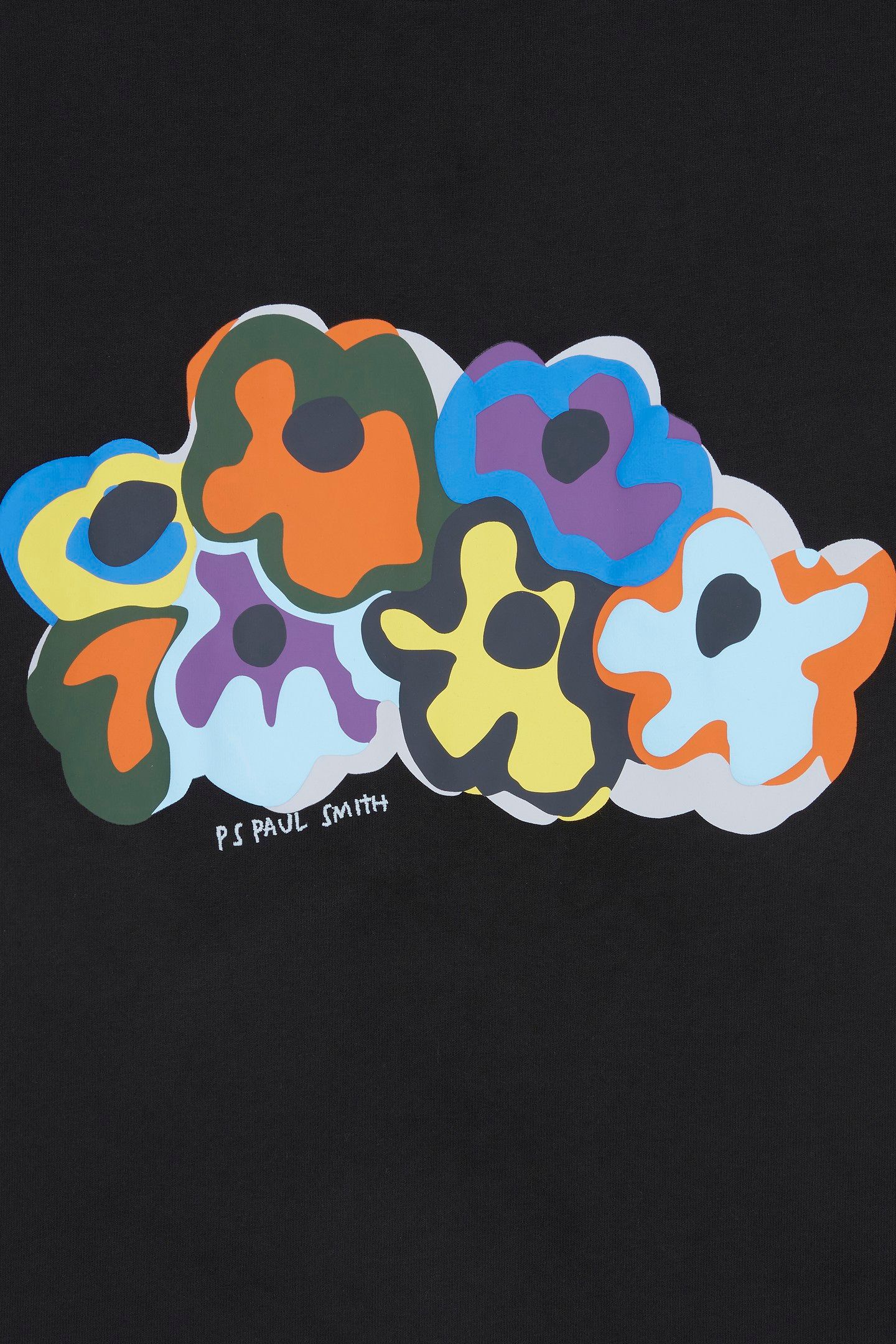 MENS REG FIT SS TSHIRT FLORAL MOTIF BLACK 5