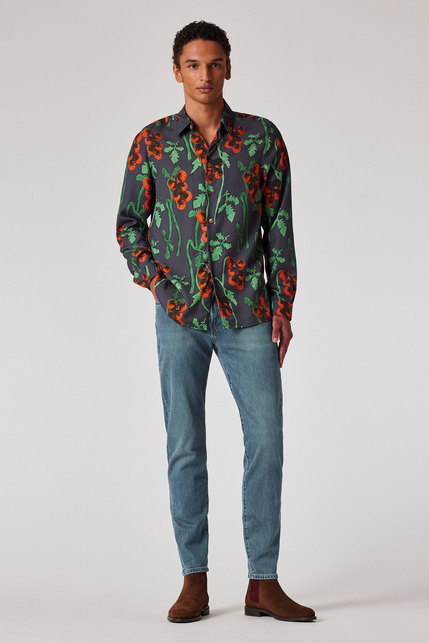 MENS LS REG FIT SHIRT INDIGO 3