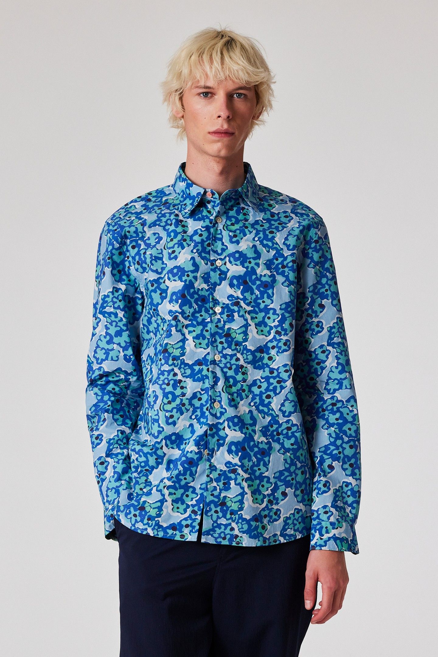 MENS LS REGULAR FIT SHIRT BLUE 1