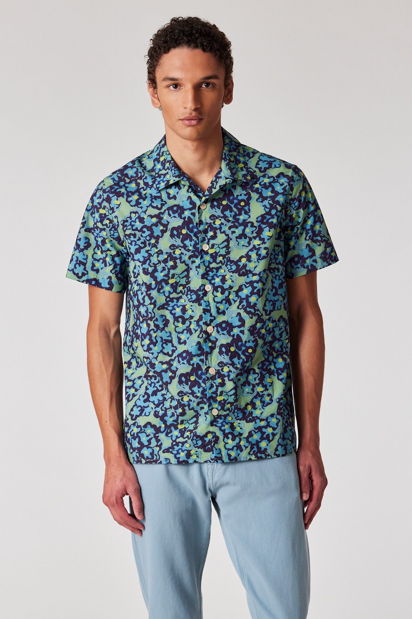 MENS SS REGULAR FIT SHIRT LT GREYISH GREEN 1