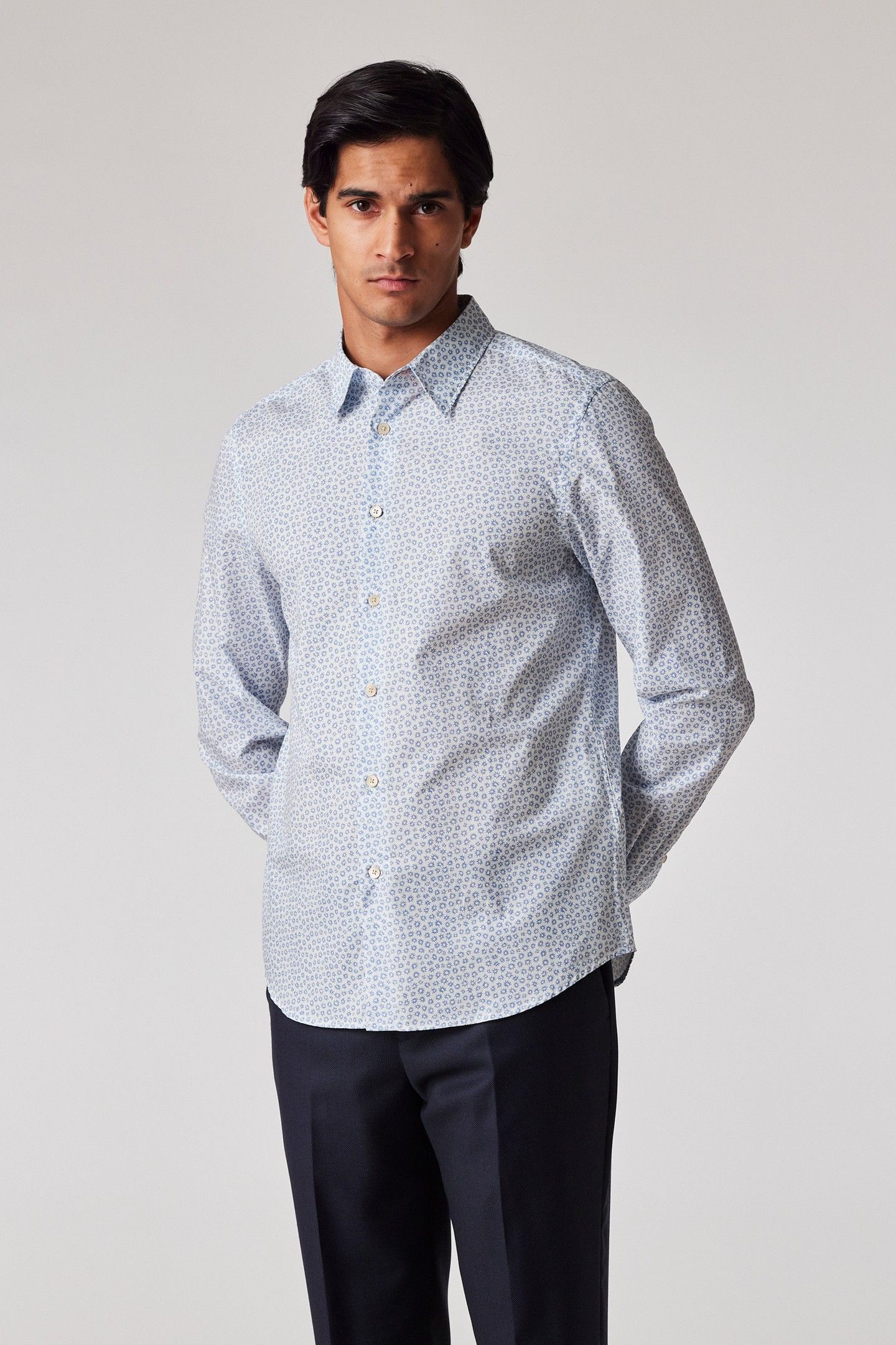 MENS LS TAILORED FIT SHIRT LIGHT BLUE 1